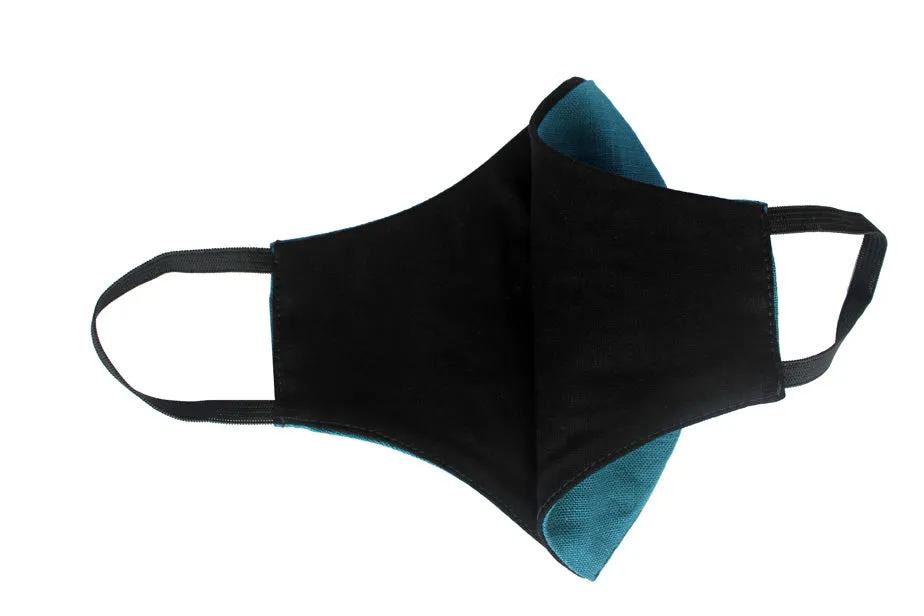 XtraComfort | Face Mask | Triple Layer | Petrol & Black | Reusable & Reversible sold by Citizen Women product image thumbnail 3