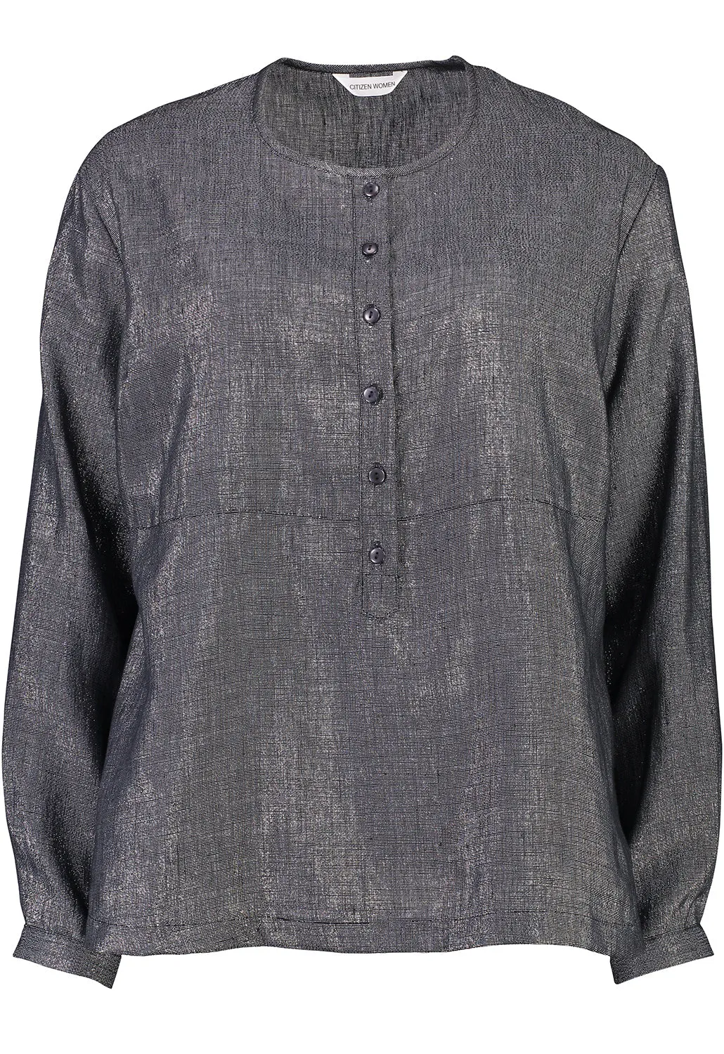 Capital Placket Shirt | Metallic | Linen sold by Citizen Women product image thumbnail 3