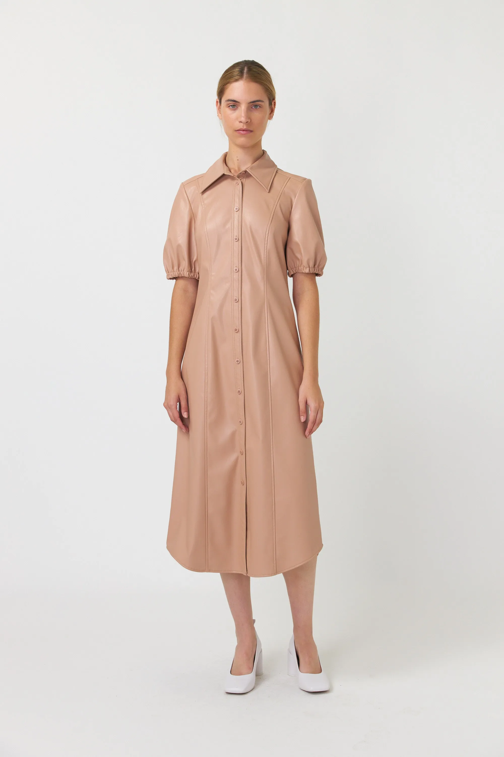 Olive shirt dress sold by Kate Sylvester