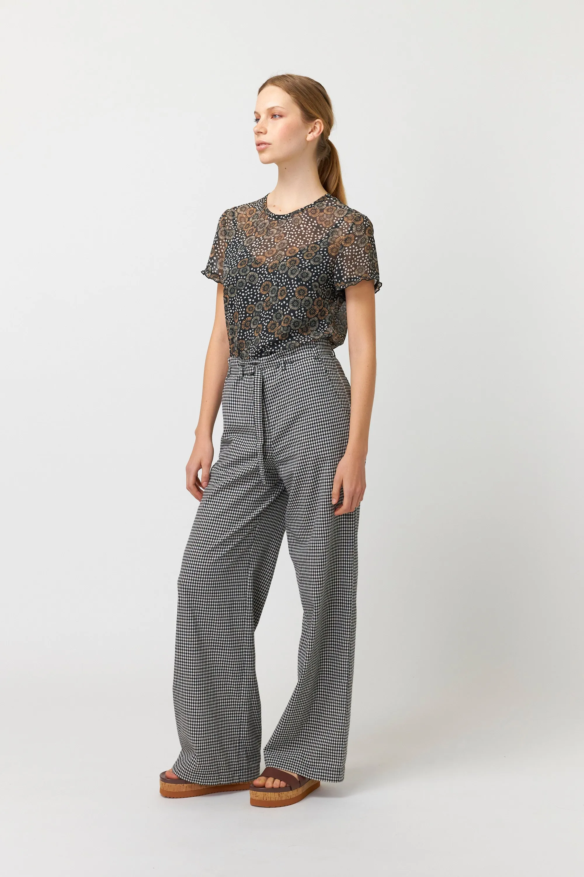 Gingham wide leg trouser sold by Kate Sylvester product image thumbnail 2