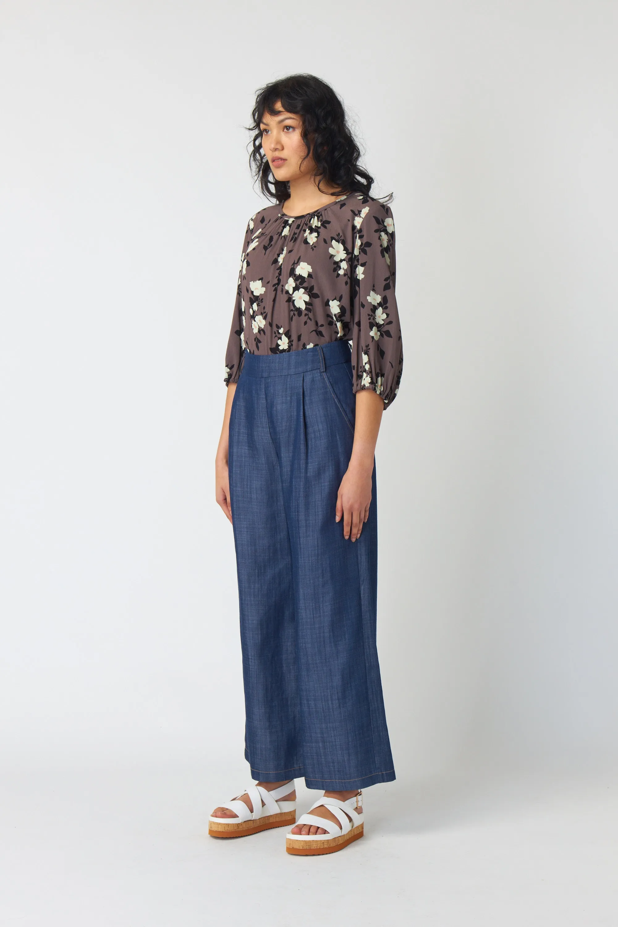 Chambray wide-leg trouser sold by Kate Sylvester product image thumbnail 2