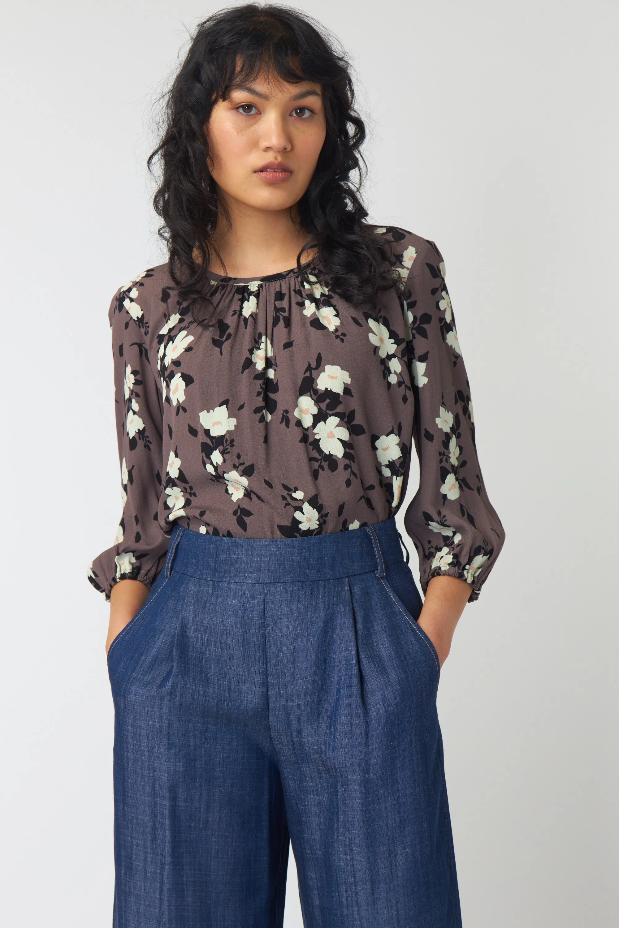 Chambray wide-leg trouser sold by Kate Sylvester product image thumbnail 4