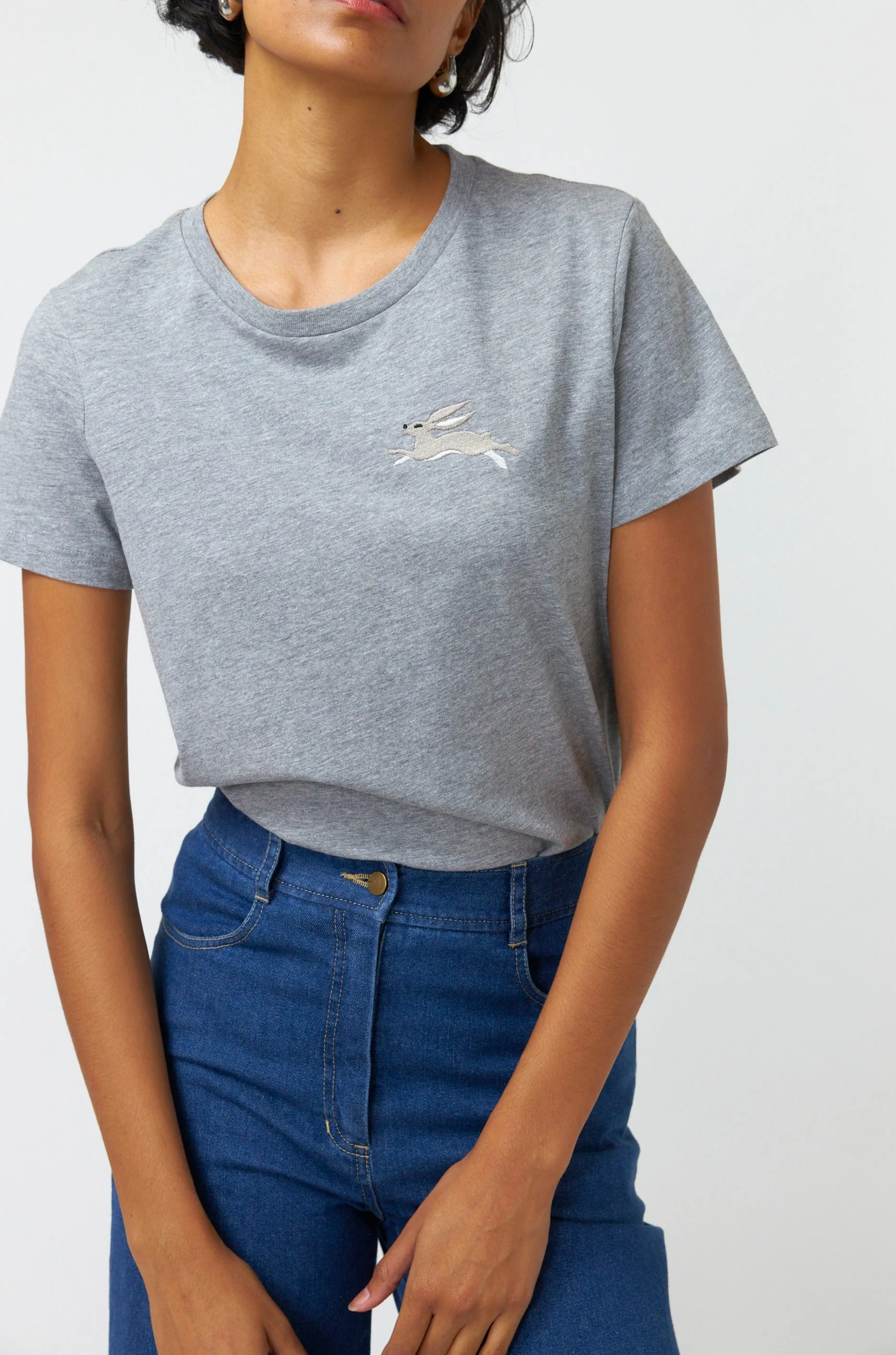 Bunny embroidered t-shirt sold by Kate Sylvester product image thumbnail 5