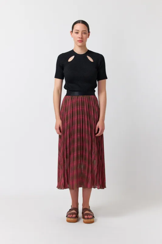 Sheer plaid skirt sold by Kate Sylvester