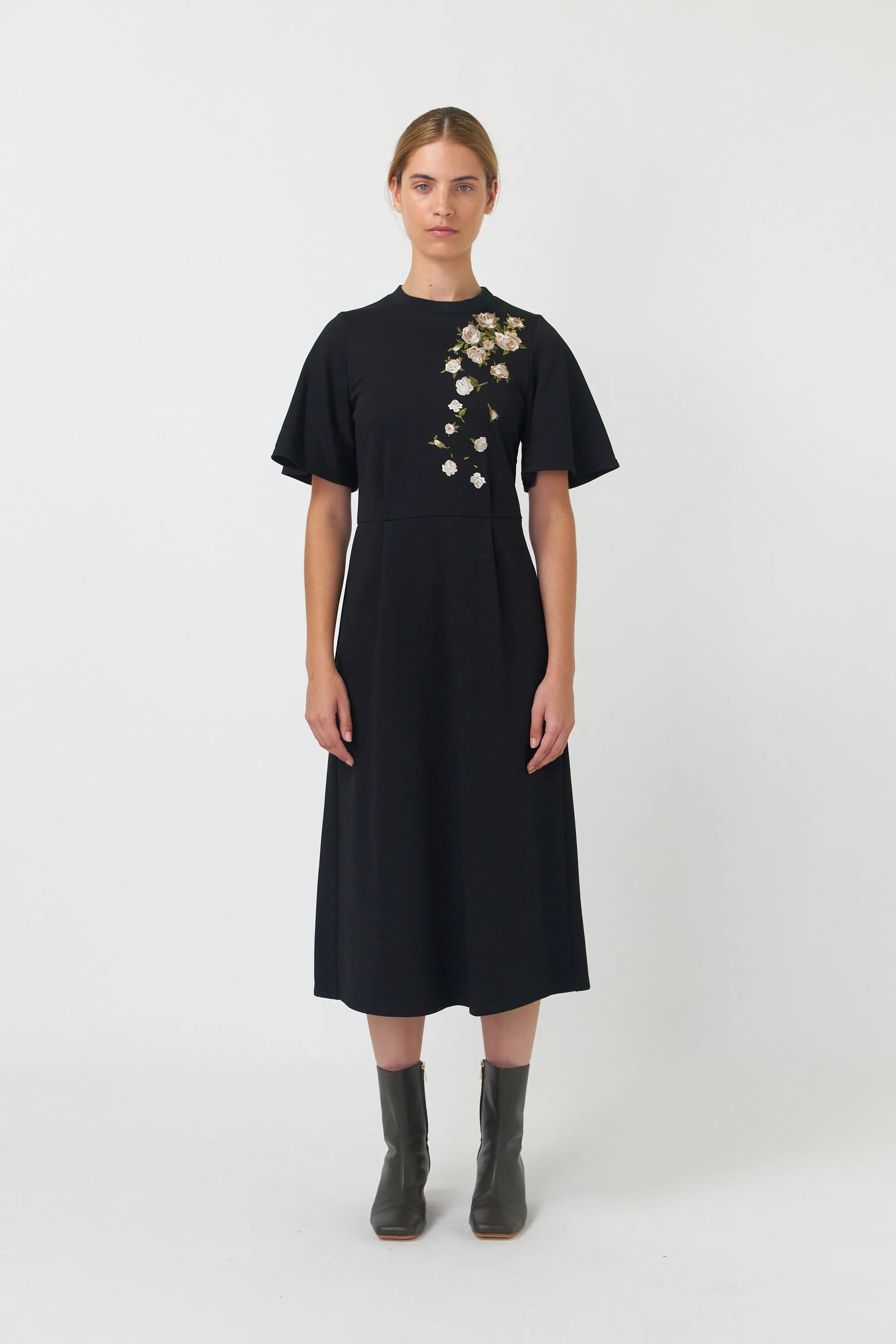 Falling roses dress sold by Kate Sylvester