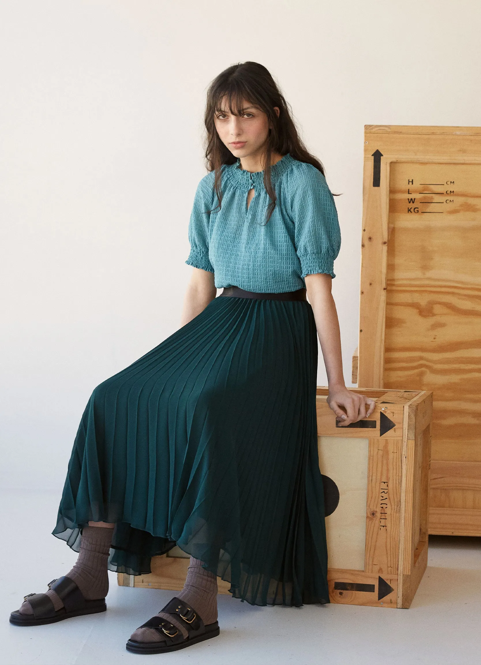 Sheer check top sold by Kate Sylvester product image thumbnail 4