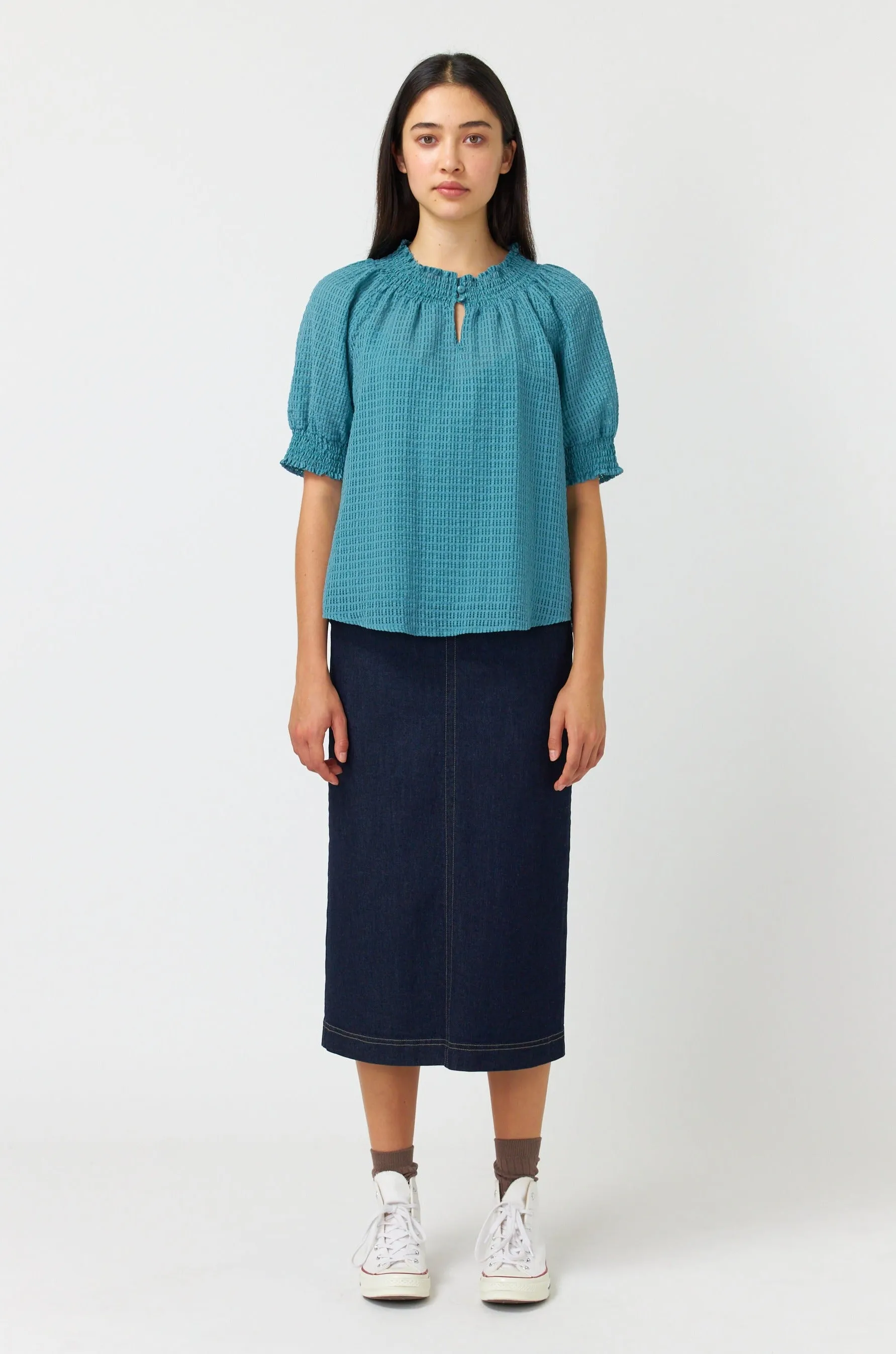 Sheer check top sold by Kate Sylvester