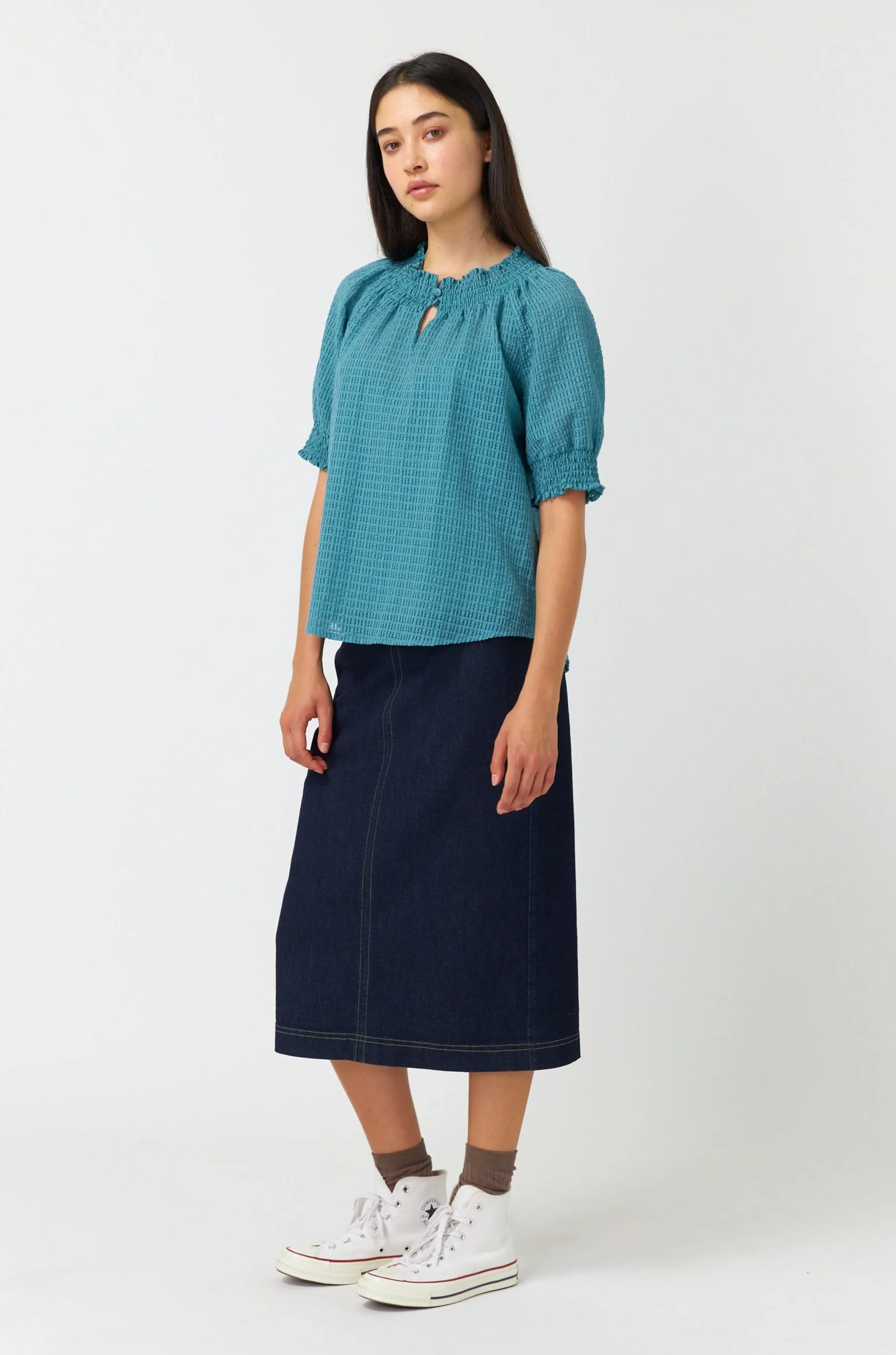 Sheer check top sold by Kate Sylvester product image thumbnail 2