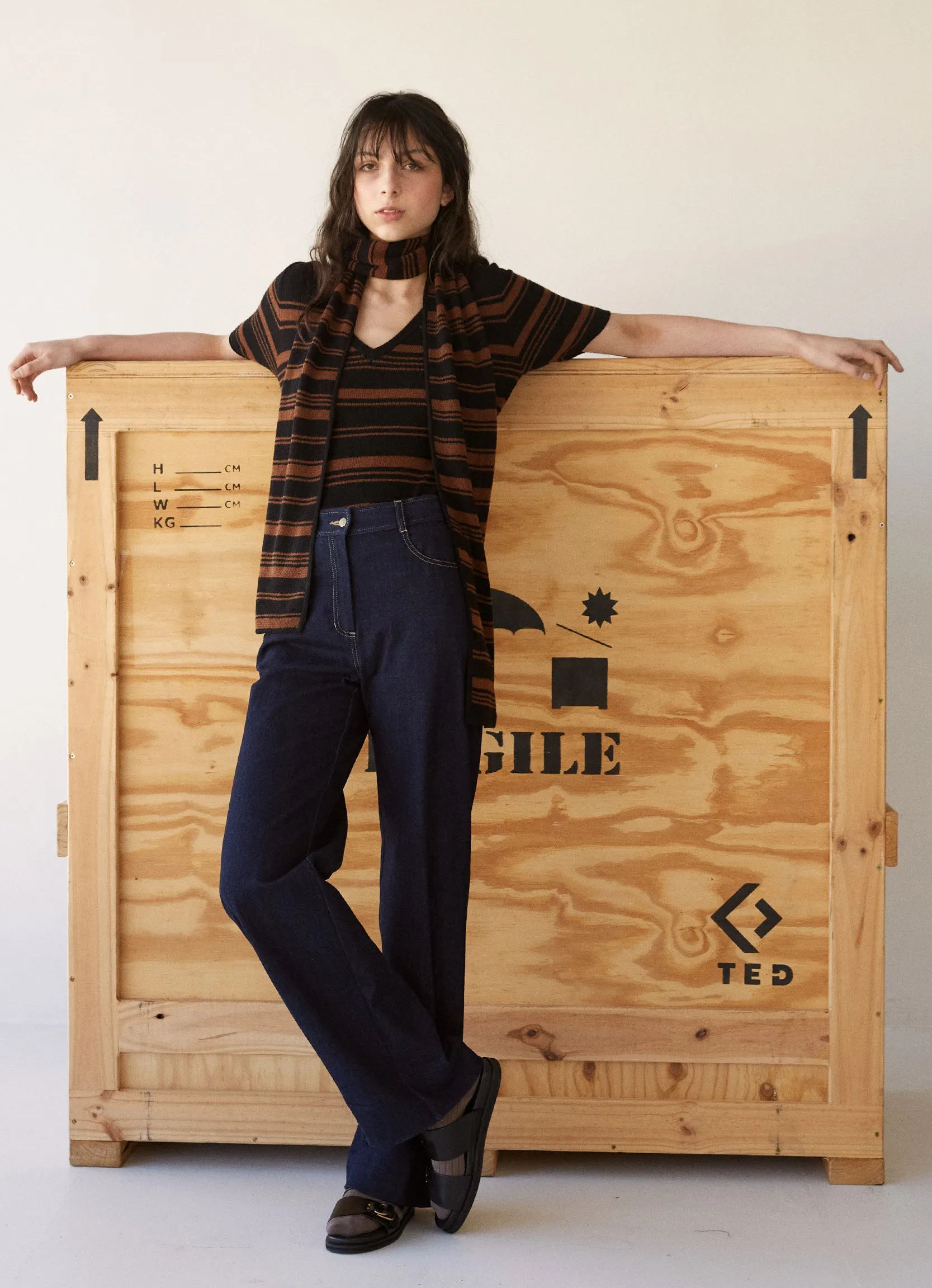 Waffle stripe top sold by Kate Sylvester product image thumbnail 5