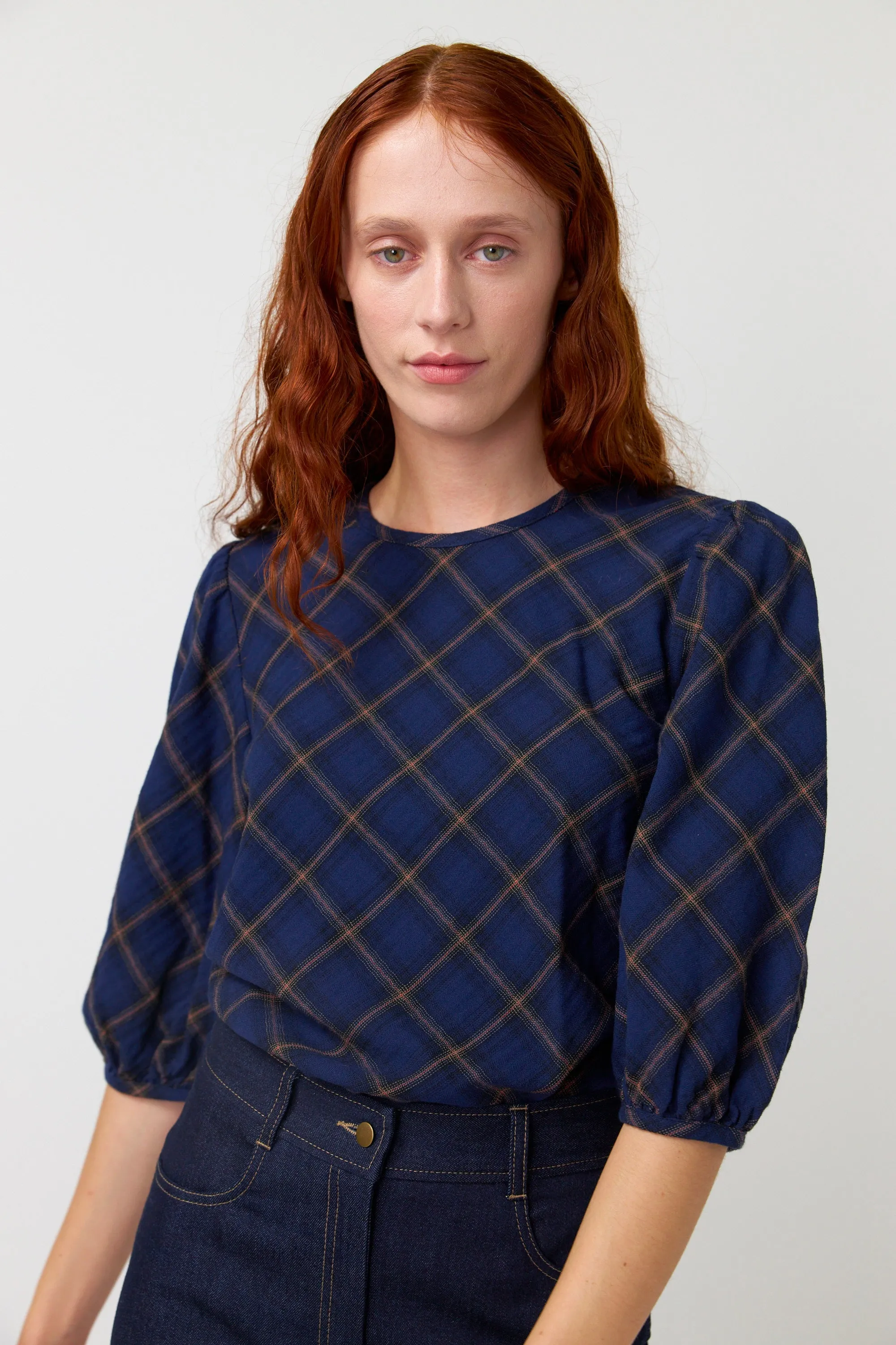 Plaid top sold by Kate Sylvester product image thumbnail 4