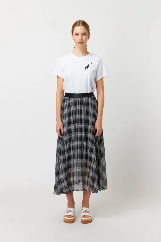 Sheer plaid skirt sold by Kate Sylvester