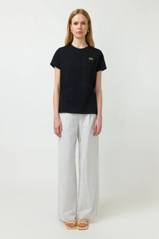 KS embroidered t-shirt sold by Kate Sylvester