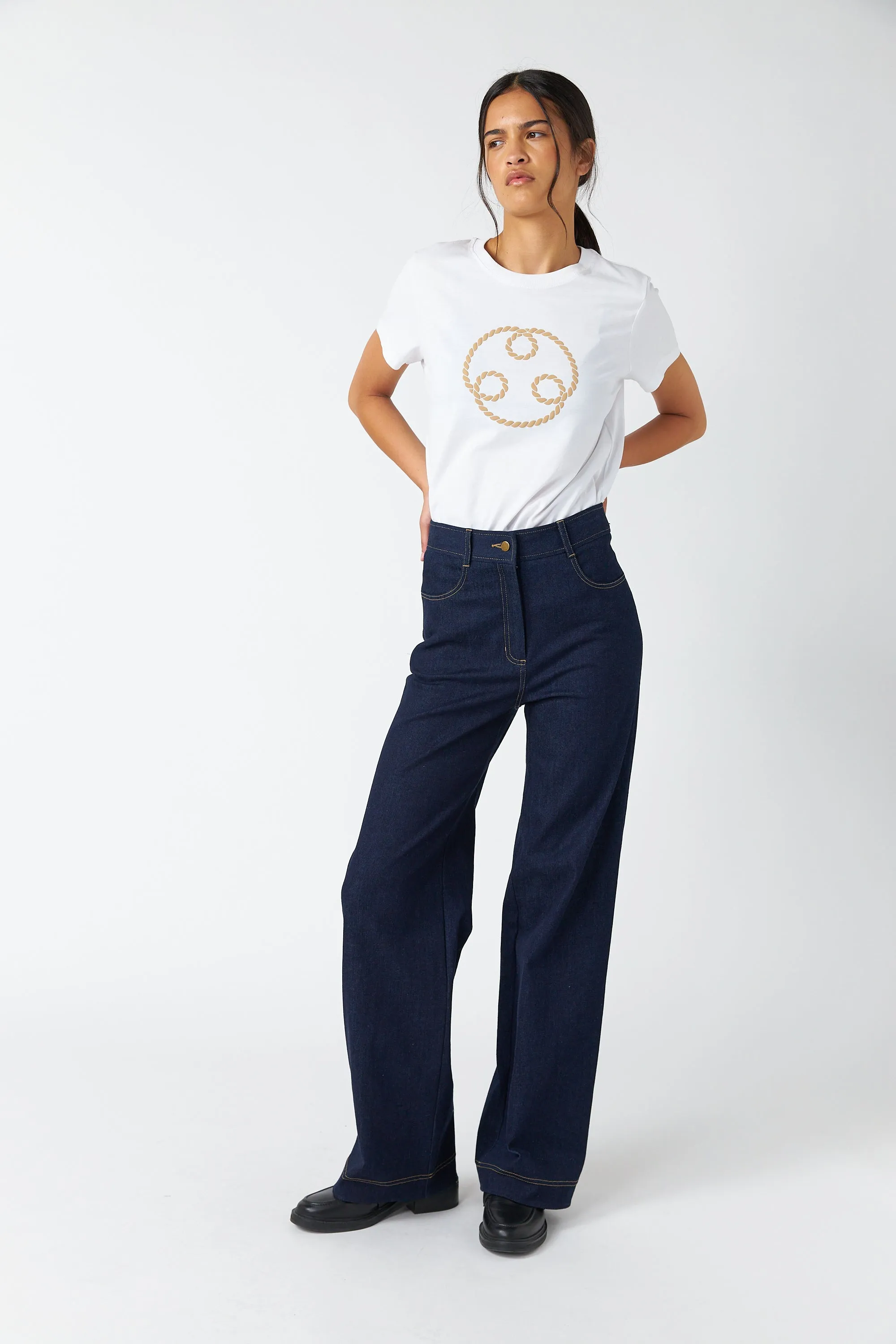 Denim flared trouser sold by Kate Sylvester product image thumbnail 5