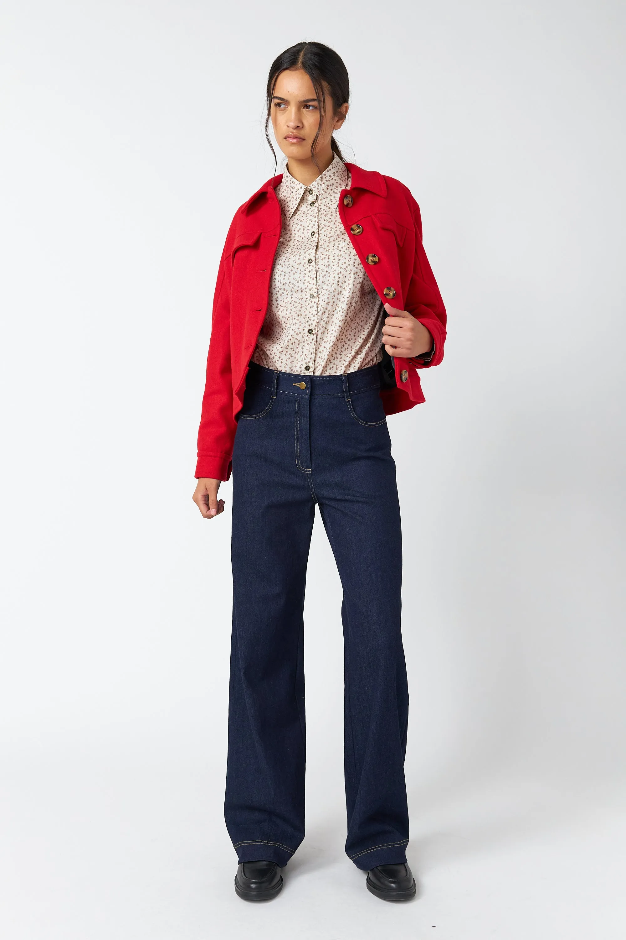 Denim flared trouser sold by Kate Sylvester product image thumbnail 2