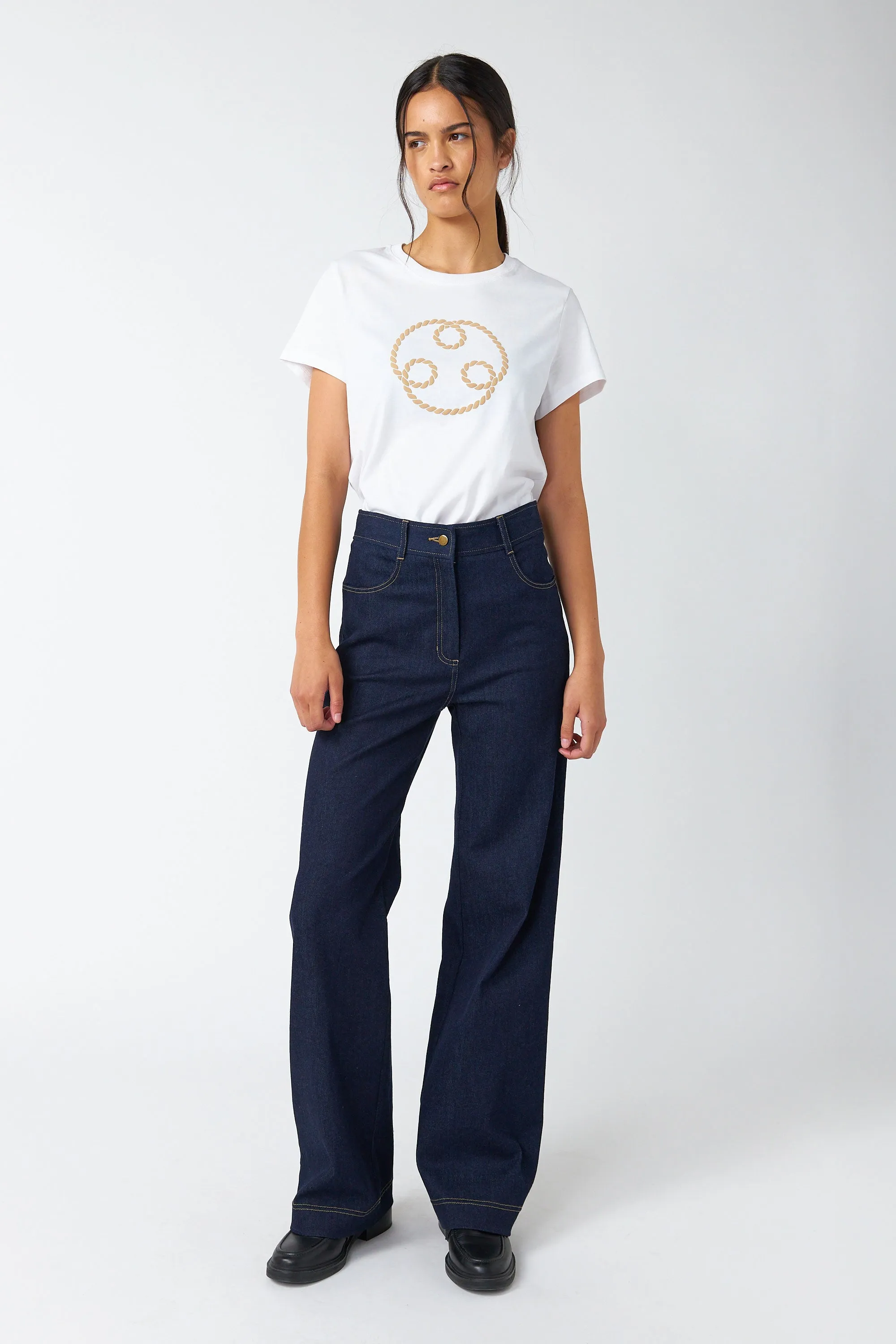 Denim flared trouser sold by Kate Sylvester