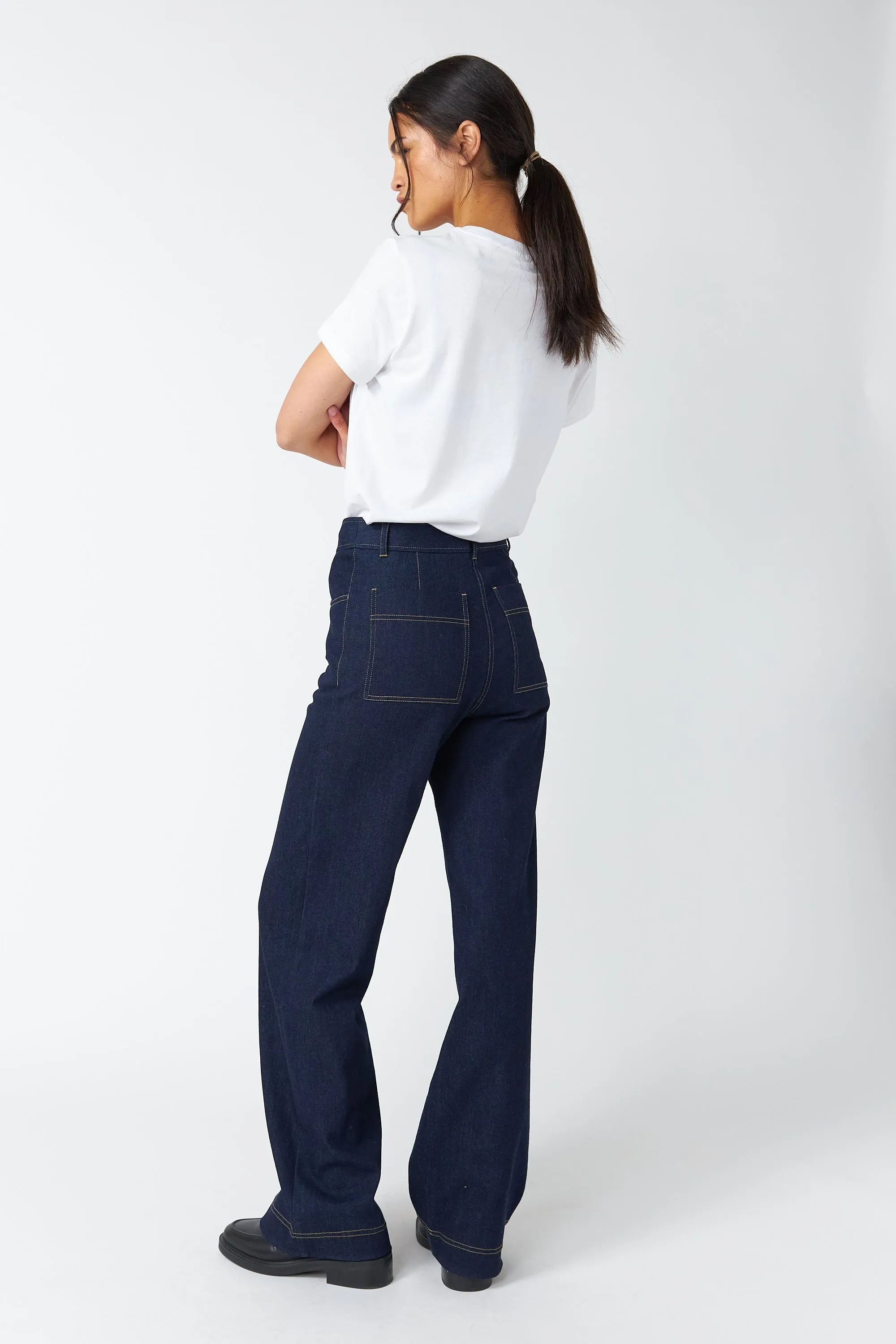 Denim flared trouser sold by Kate Sylvester product image thumbnail 4