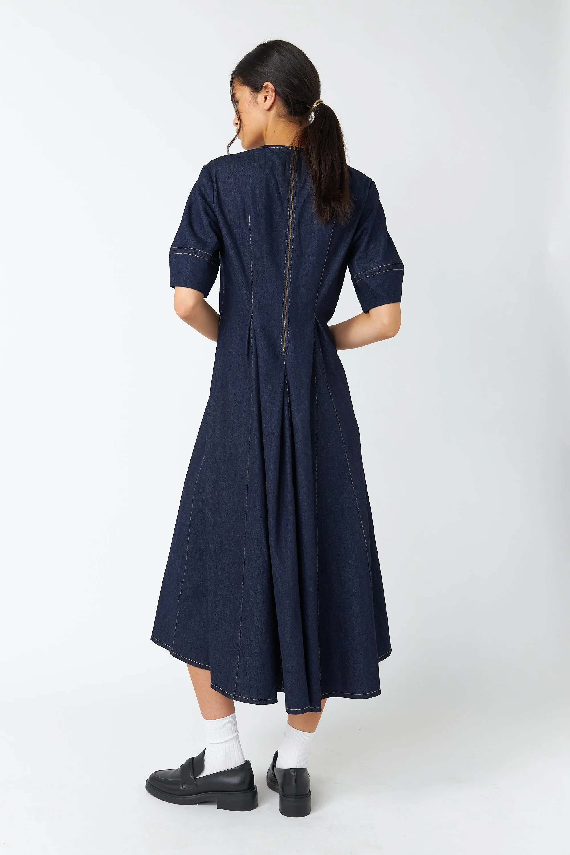 Denim godet dress sold by Kate Sylvester product image thumbnail 3