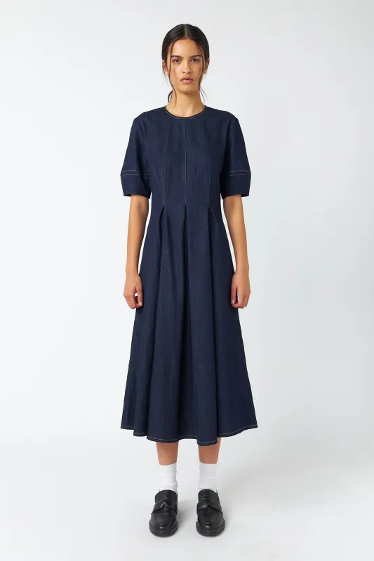 Denim godet dress sold by Kate Sylvester