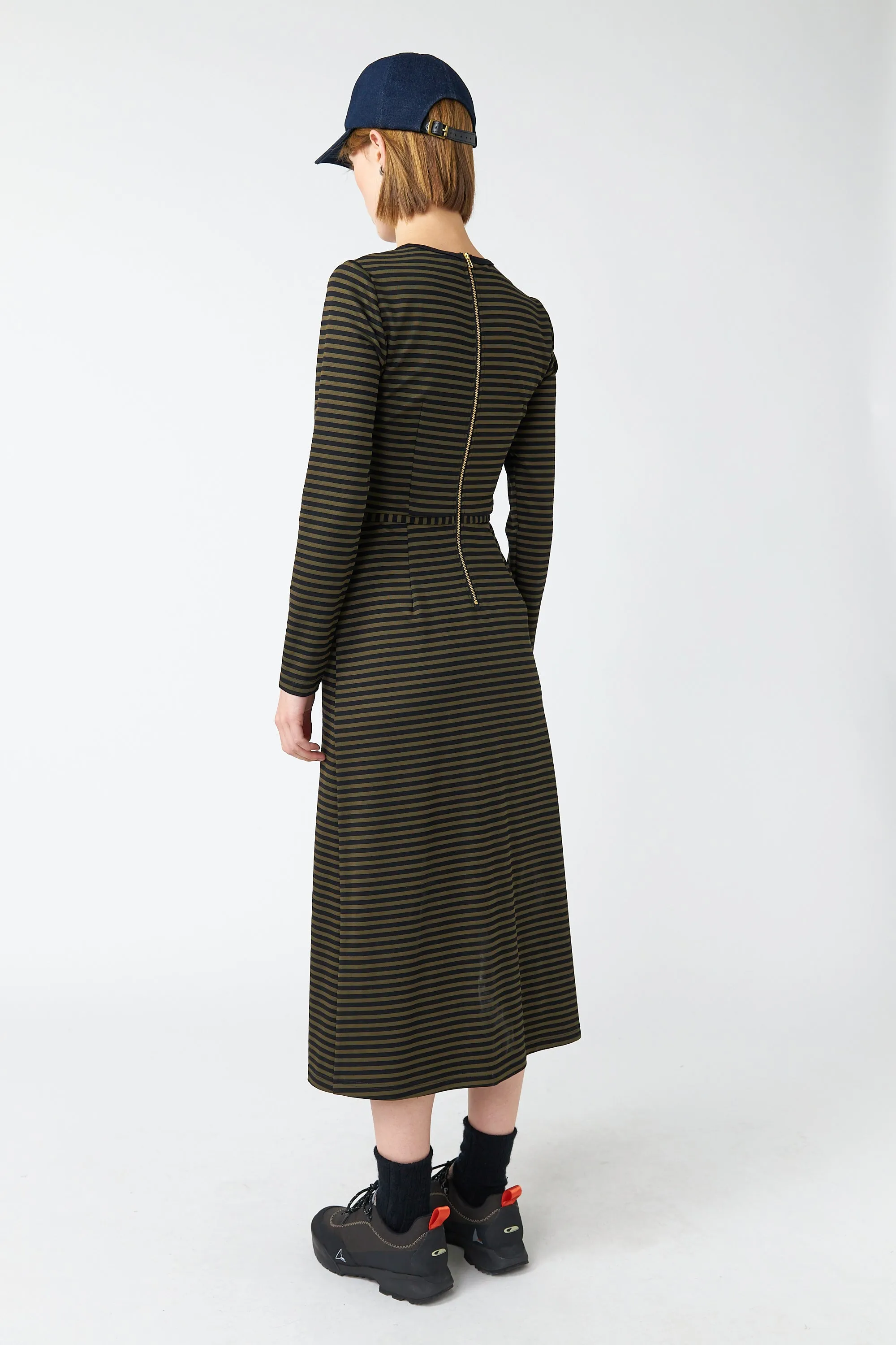 Olive stripe dress sold by Kate Sylvester product image thumbnail 3