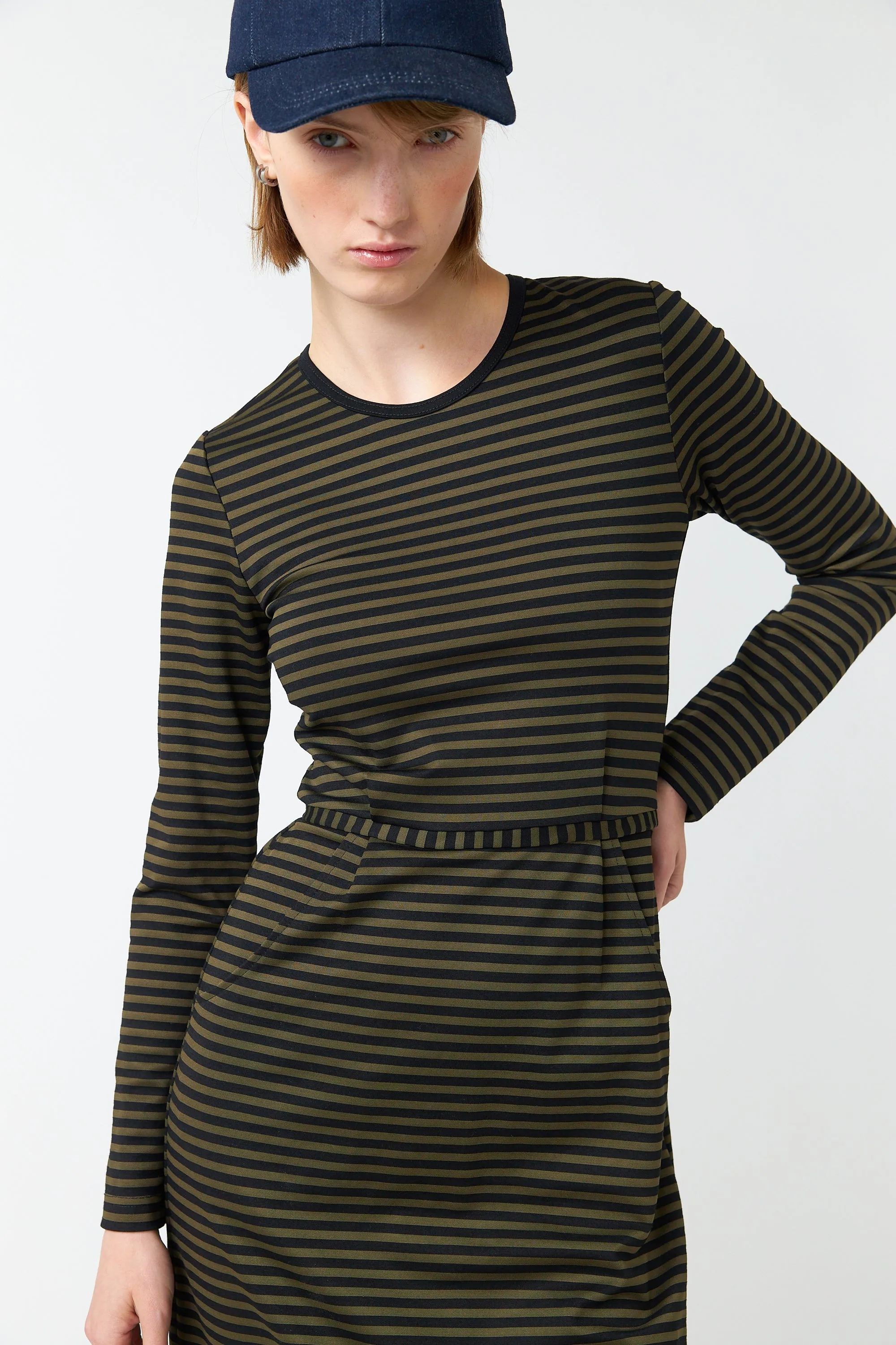 Olive stripe dress sold by Kate Sylvester product image thumbnail 4