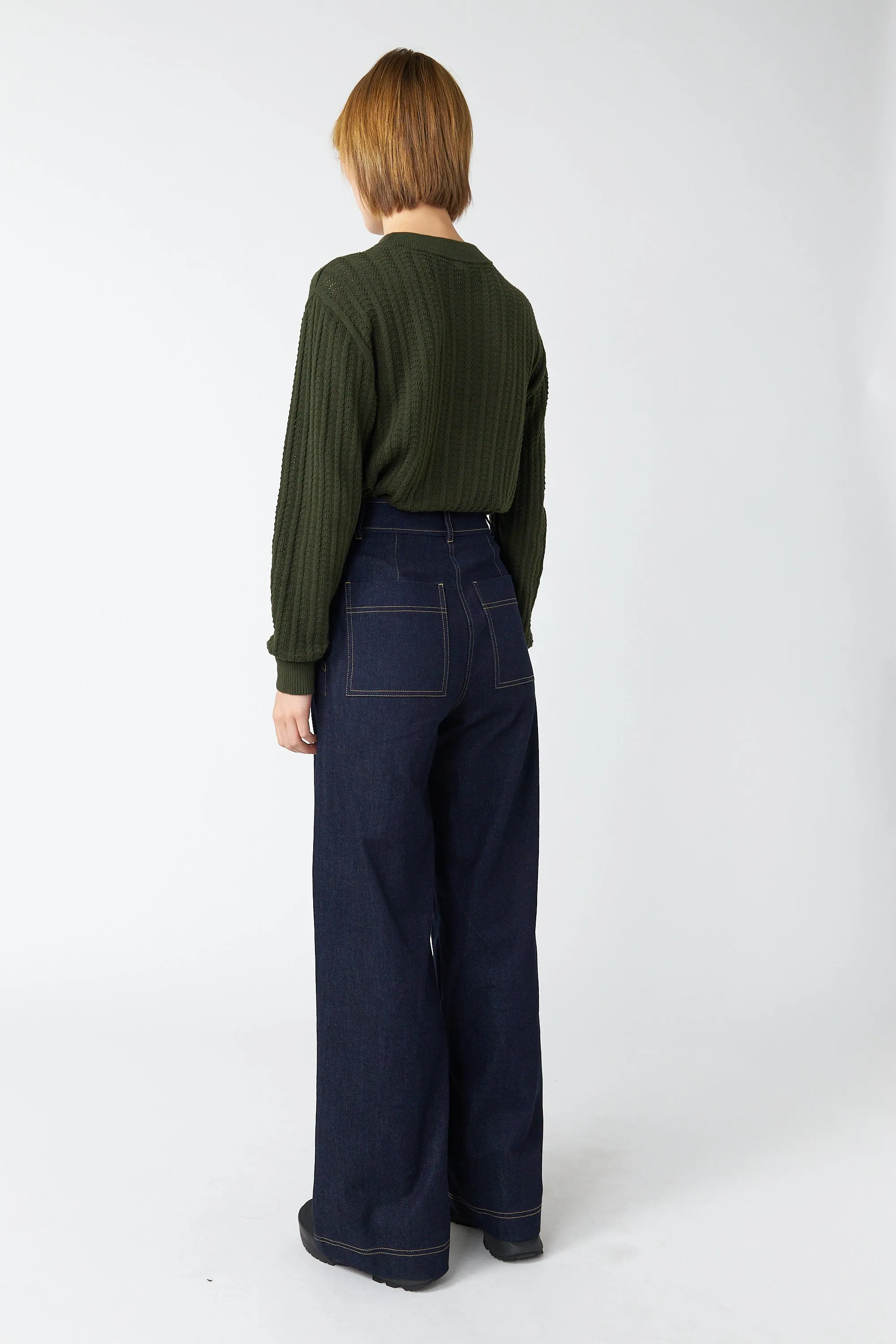 Denim pleat trouser sold by Kate Sylvester product image thumbnail 4