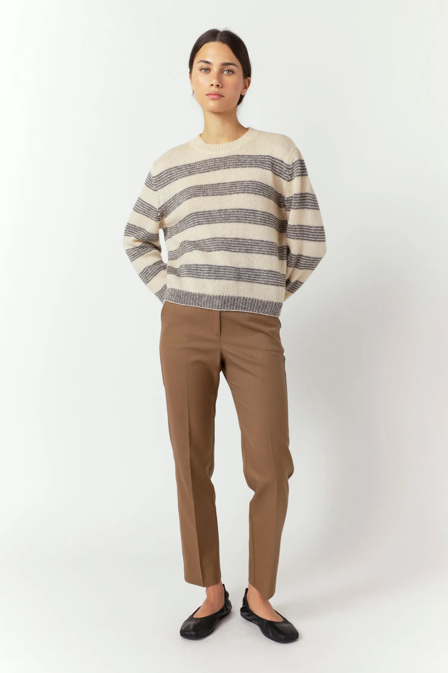 Twill cigarette pant sold by Kate Sylvester