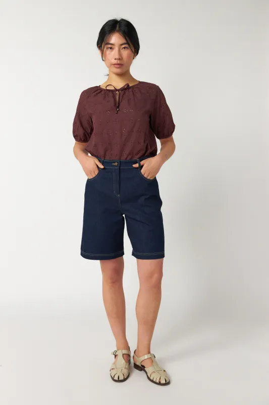 Denim walk shorts sold by Kate Sylvester