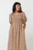 Gingham shirred dress sold by Kate Sylvester