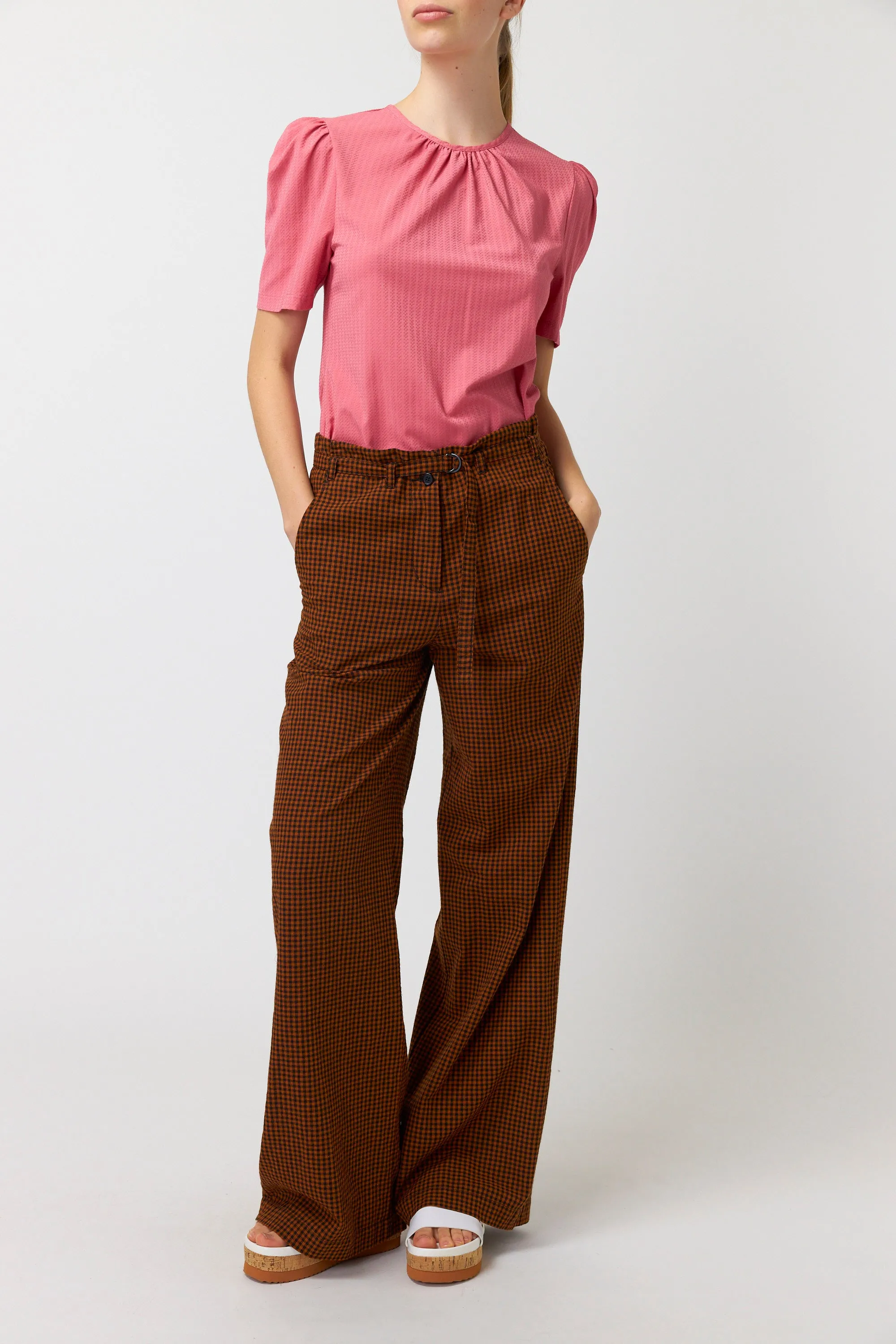 Gingham wide leg trouser sold by Kate Sylvester product image thumbnail 4