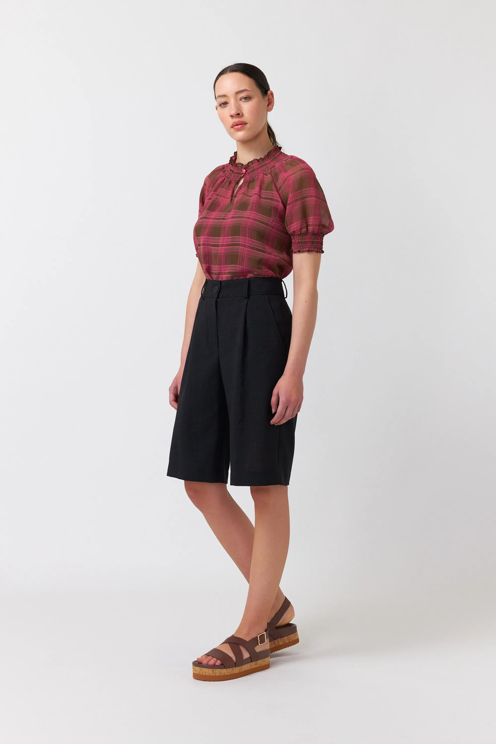 Sheer plaid top sold by Kate Sylvester product image thumbnail 2