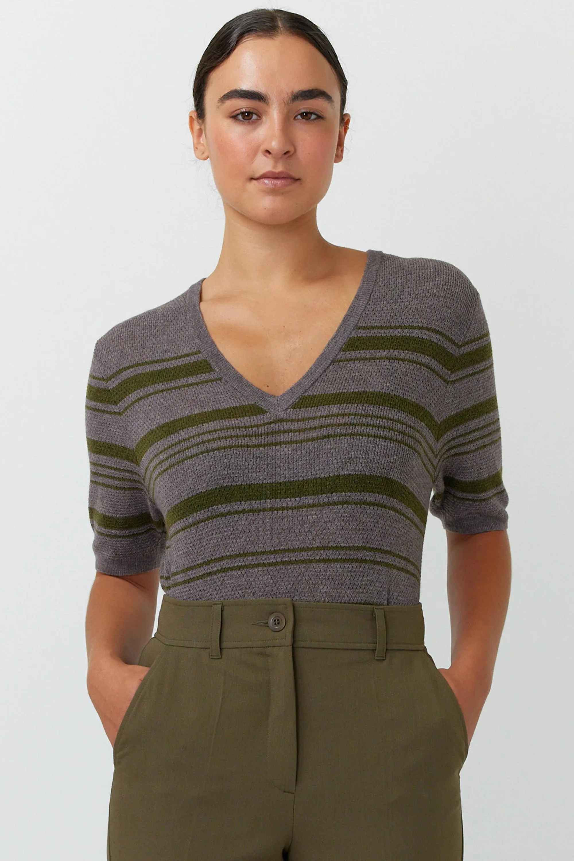 Waffle stripe top sold by Kate Sylvester product image thumbnail 2