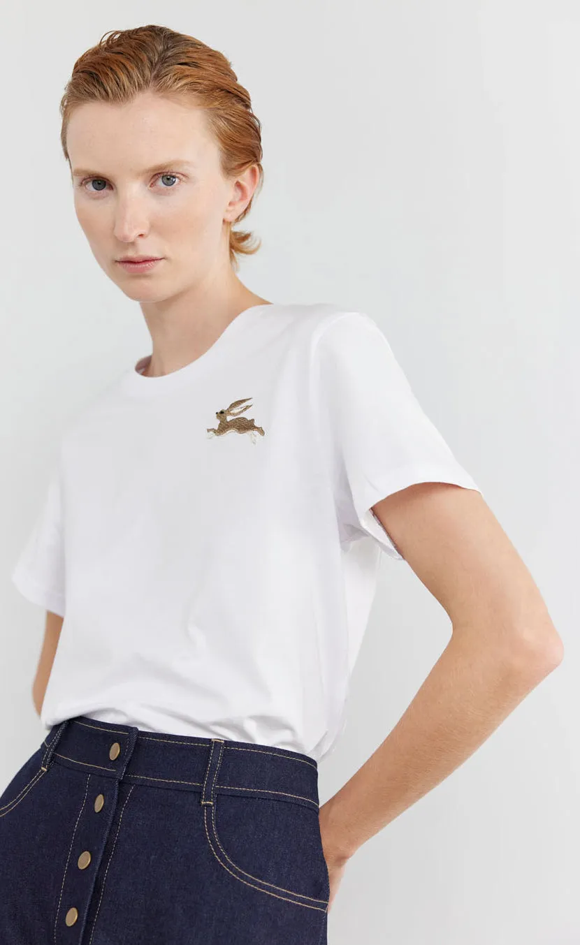 Bunny embroidered t-shirt sold by Kate Sylvester product image thumbnail 5