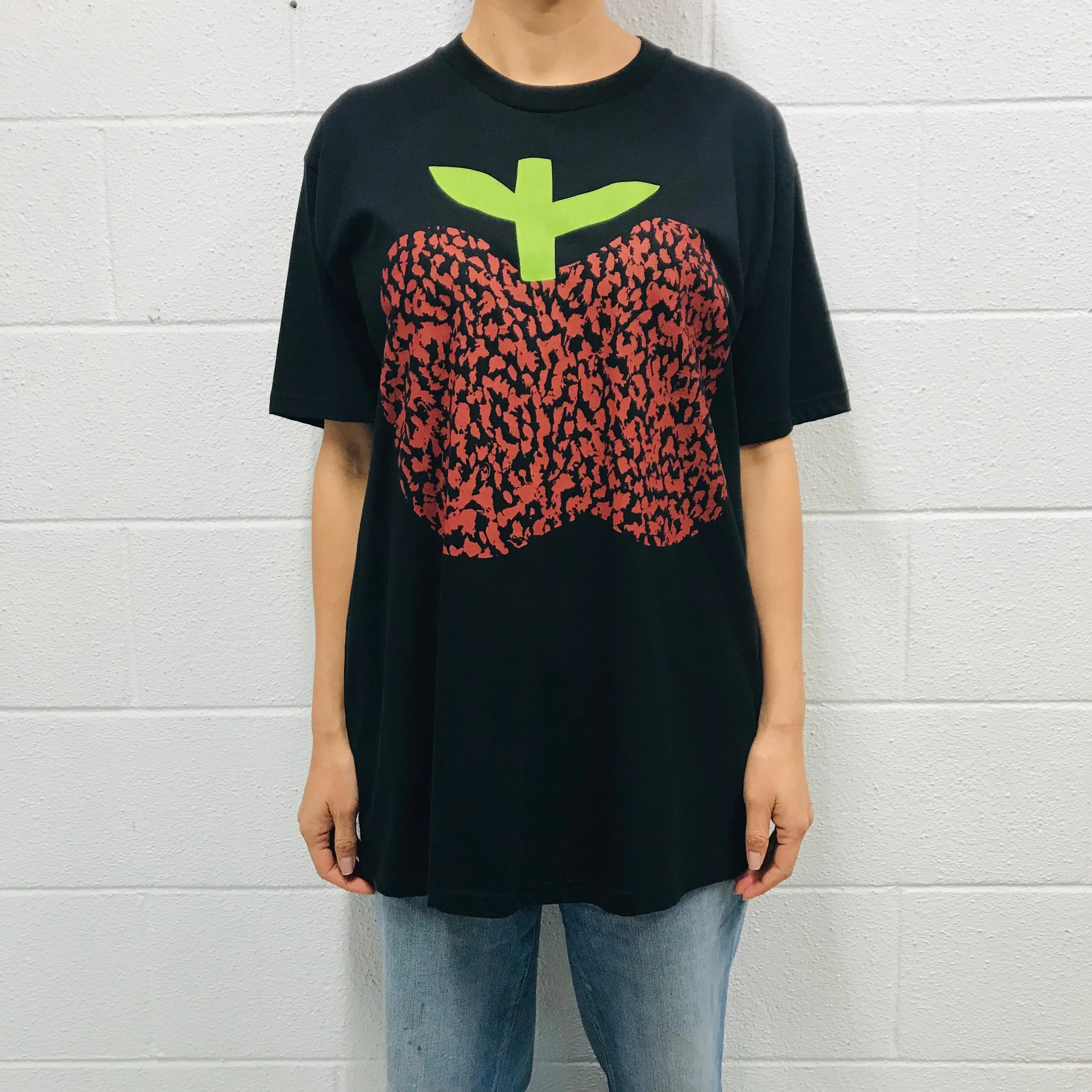 T-shirt Red Apple Screen Print Black T-shirt sold by Sly Studio