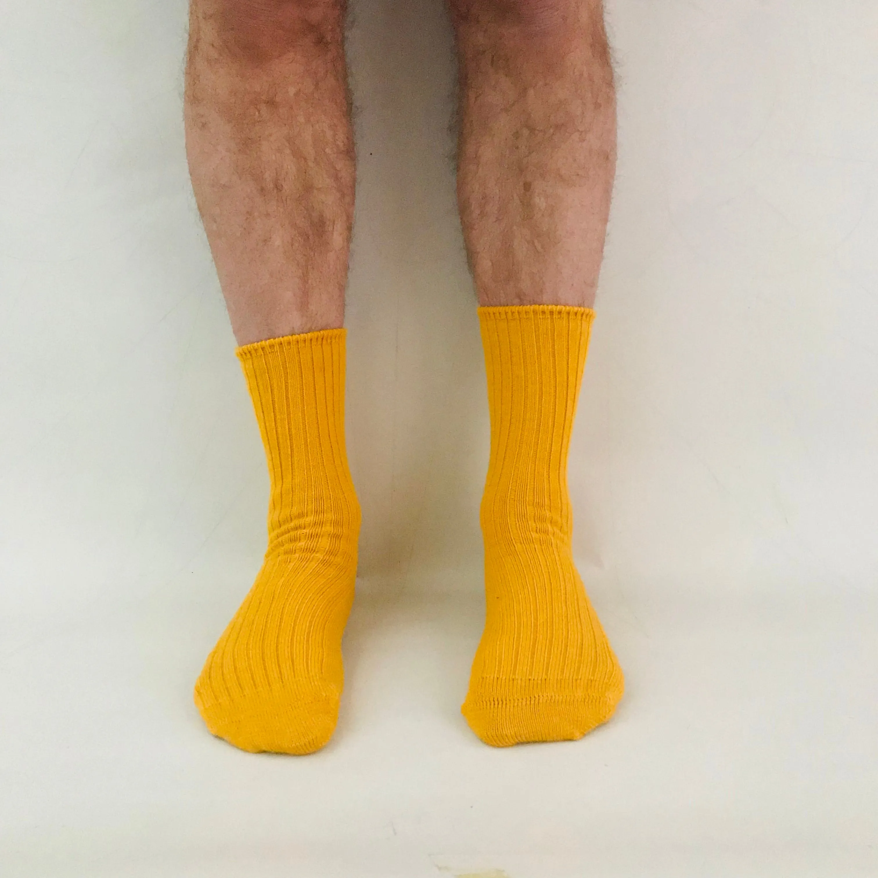 Merino Socks Ribbed Yellow sold by Sly Studio