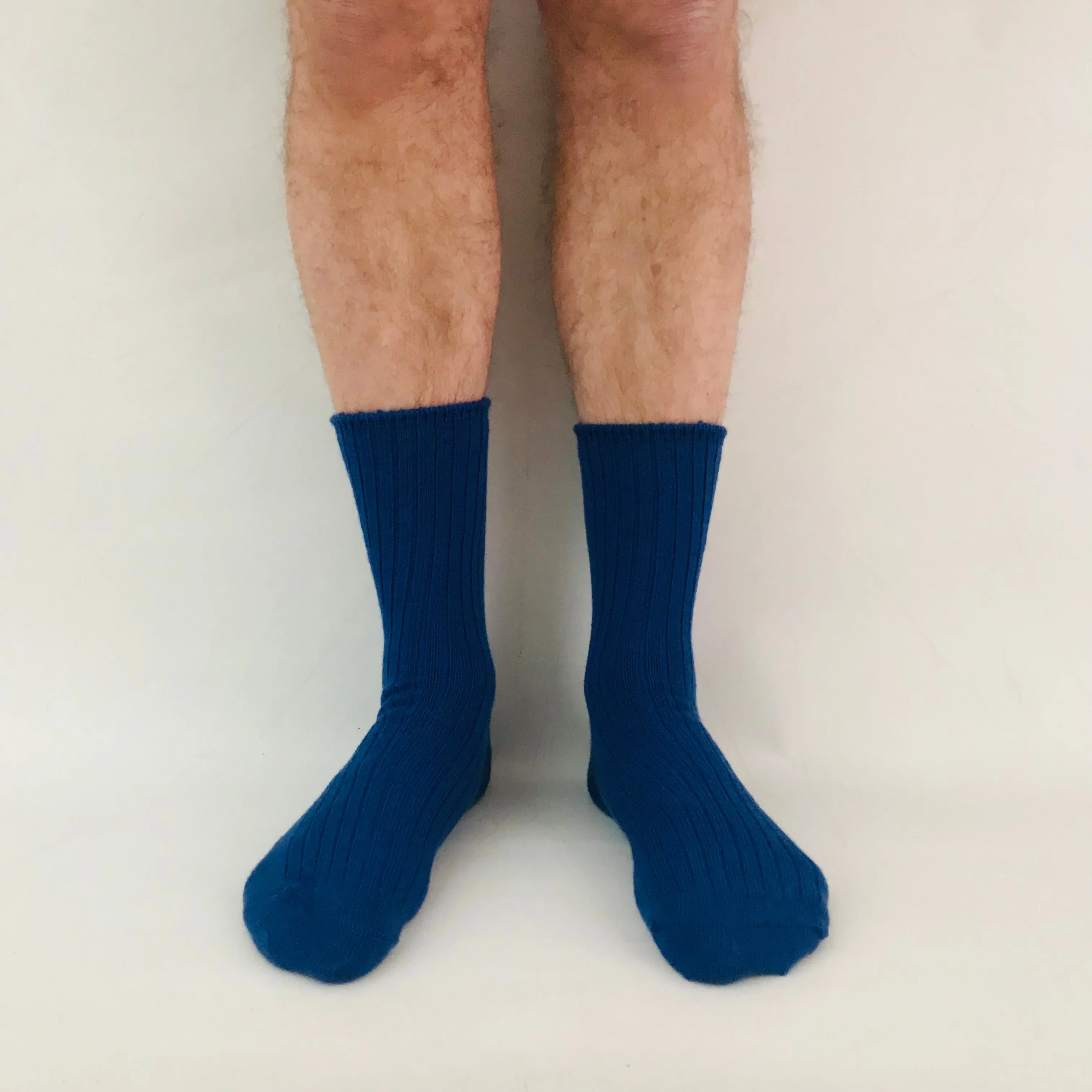 Merino Socks Ribbed Blue sold by Sly Studio