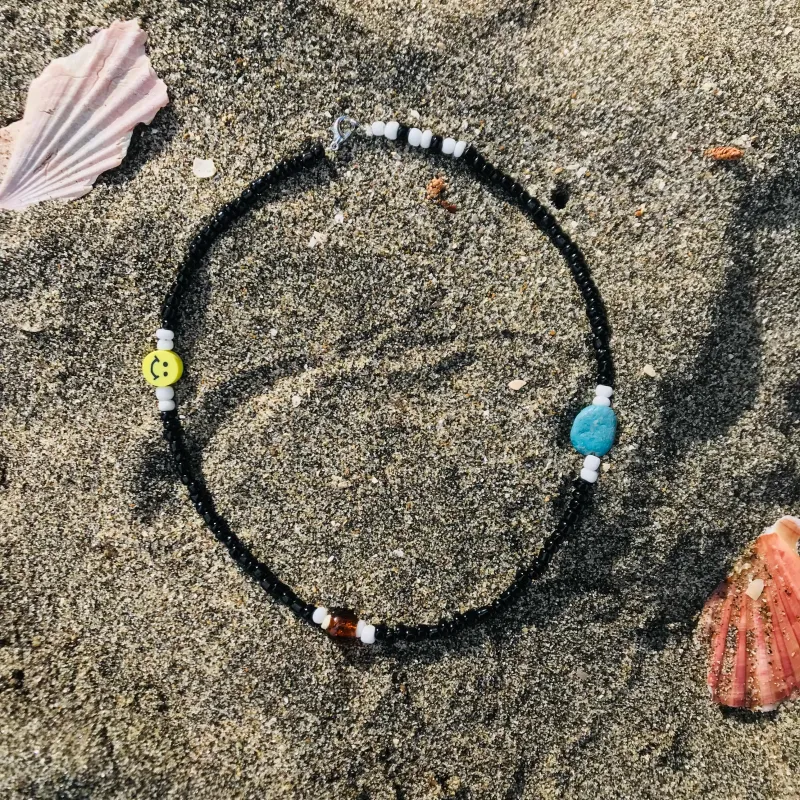 Beaded Necklace Smiley sold by Sly Studio