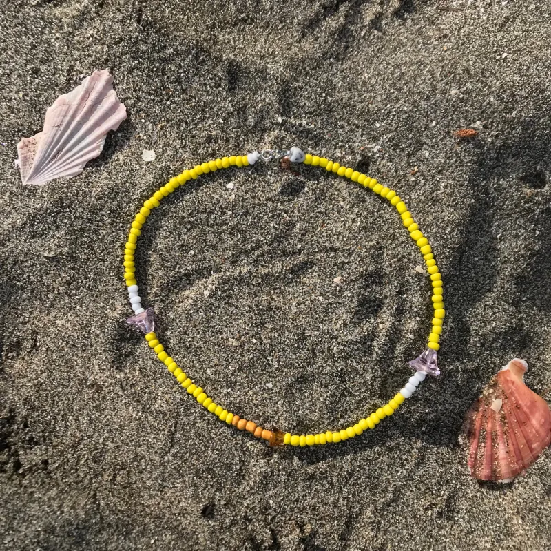 Beaded Necklace Yellow sold by Sly Studio