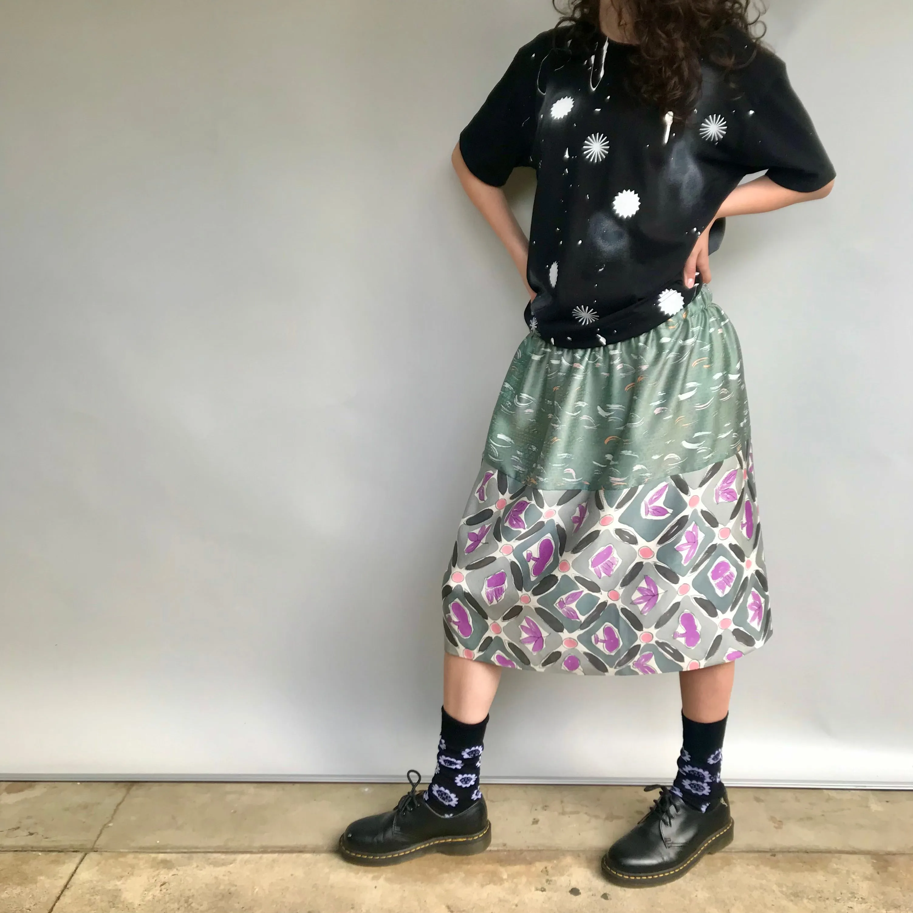 Vintage Silk Skirt Watercolour sold by Sly Studio product image thumbnail 3