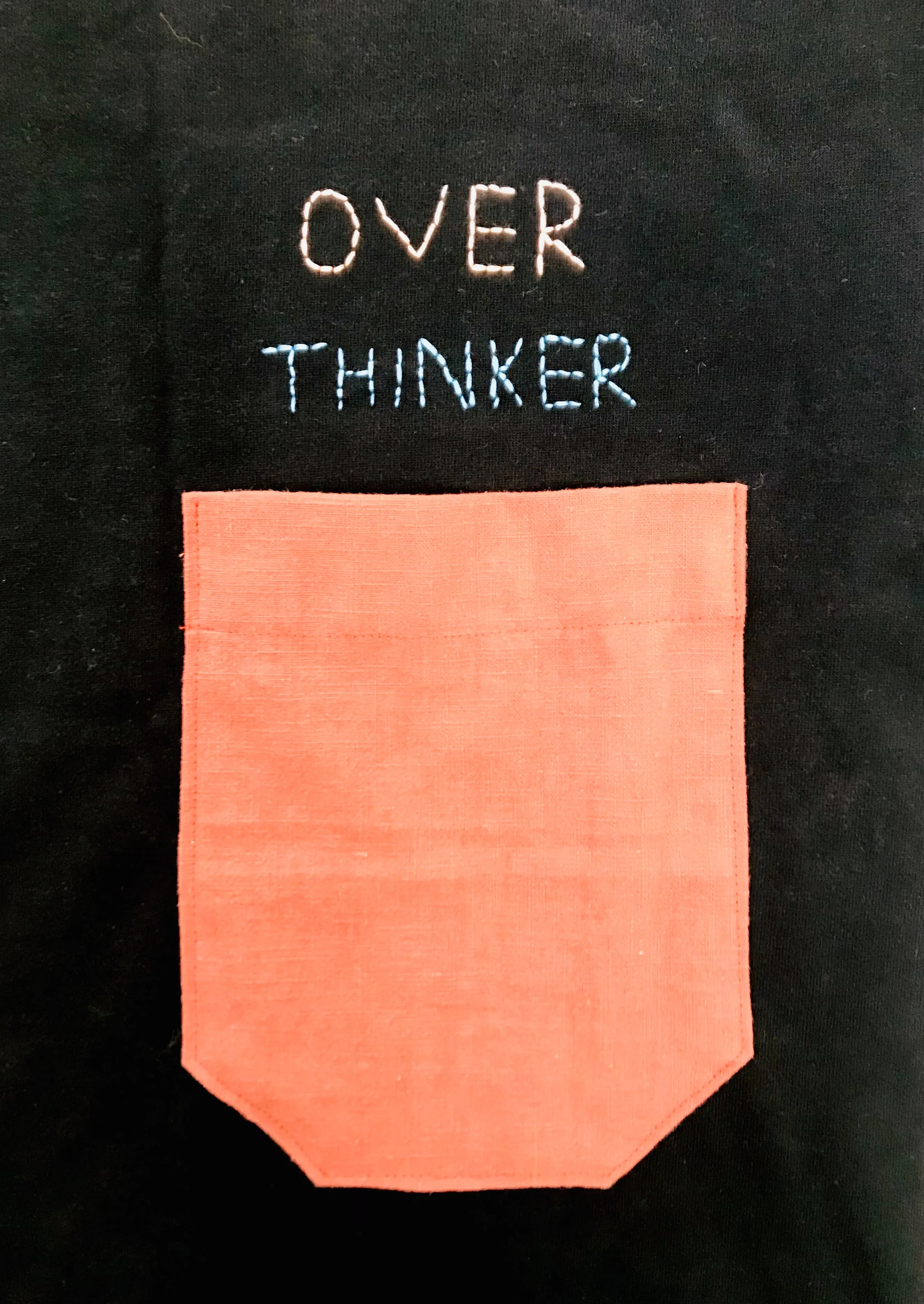 Over Thinker Hand Stitched T-shirt sold by Sly Studio product image thumbnail 2
