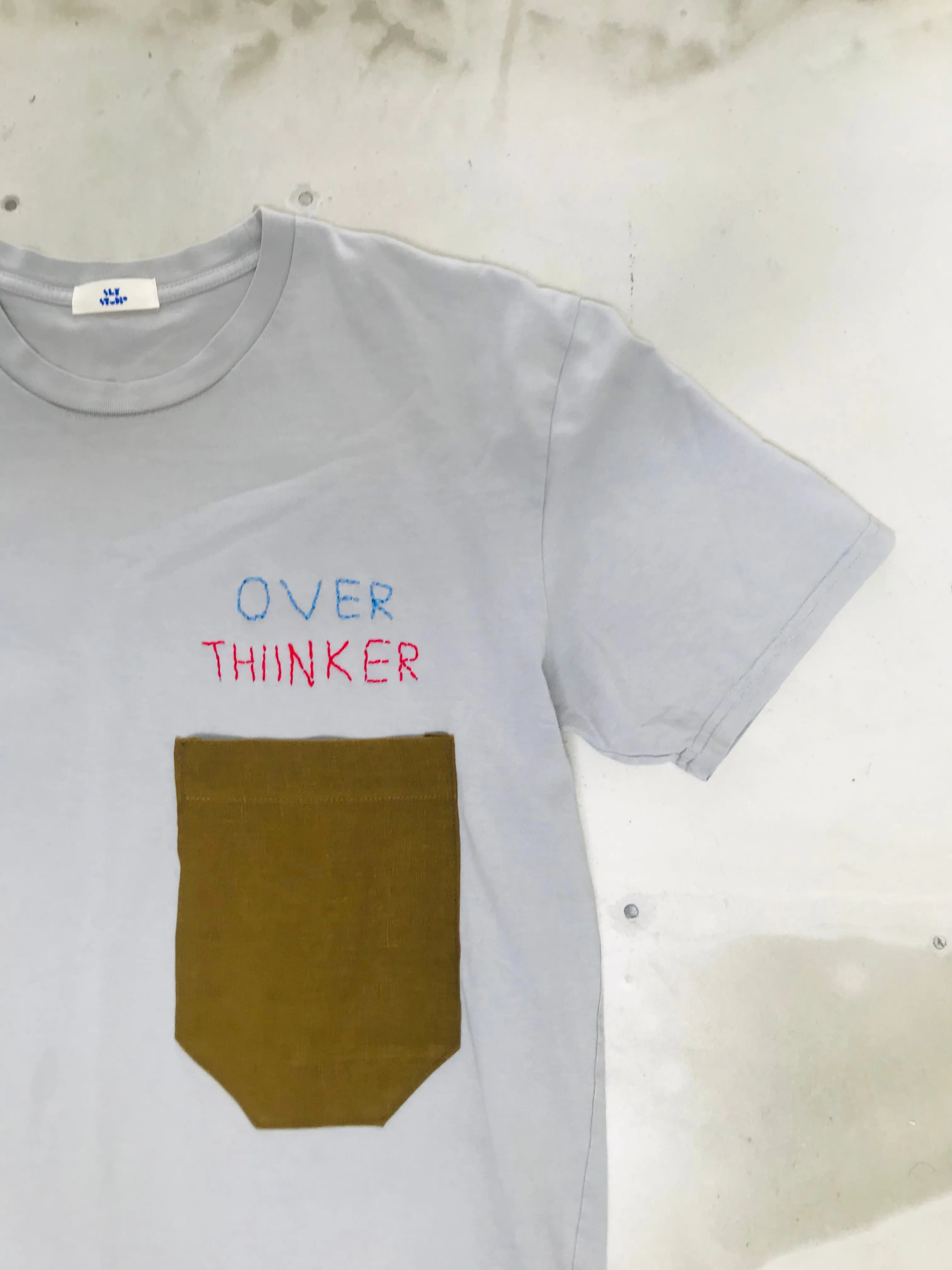 Over Thinker Hand Stitched T-shirt sold by Sly Studio product image thumbnail 2