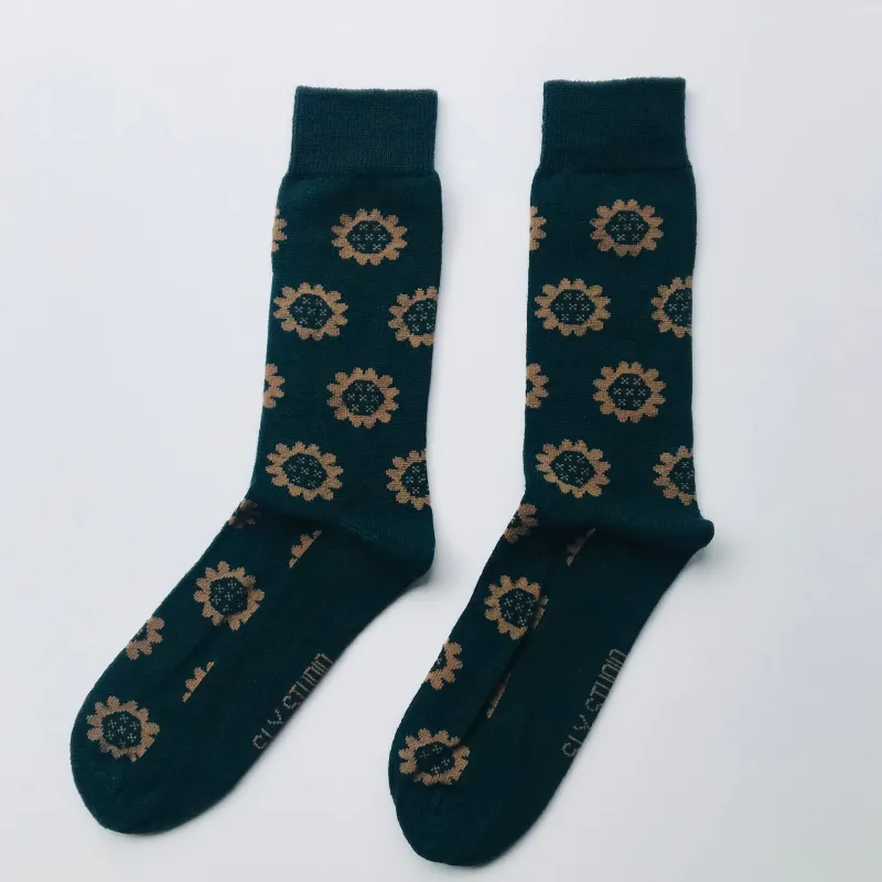Merino Socks Floral Forest made by Sly Studio