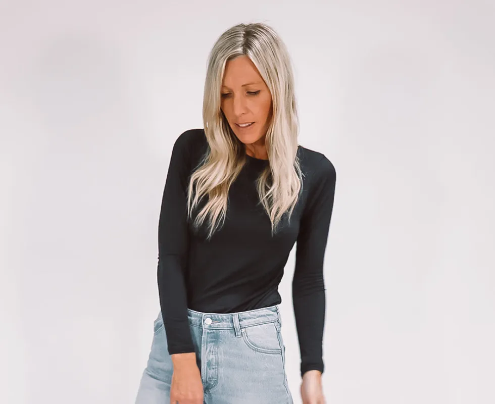 Fitted Basic Long Sleeve - Charcoal sold by Love Knot War