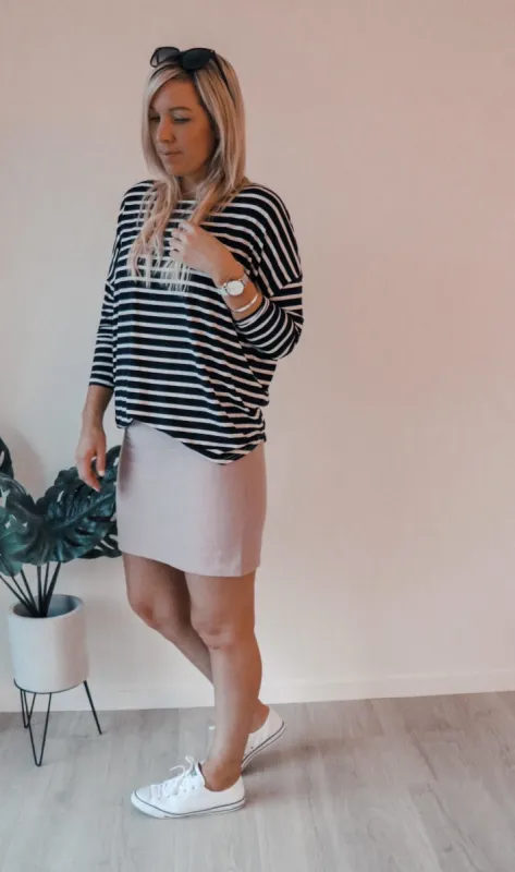 Blush Linen Skirt sold by Love Knot War