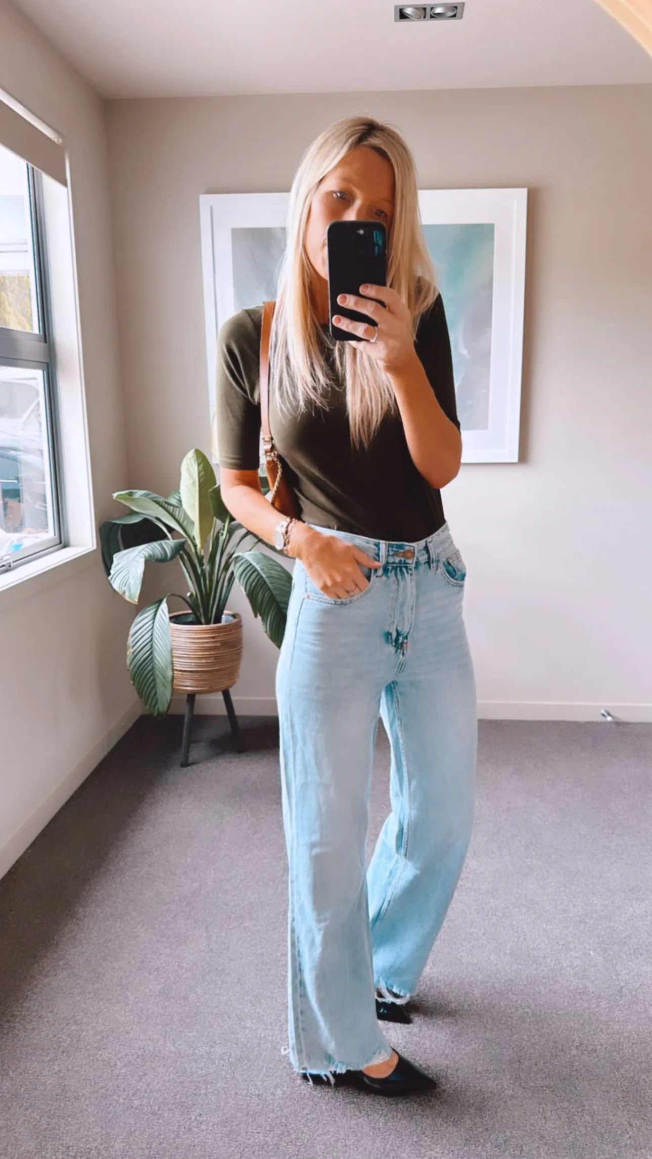 Rib 3/4 Sleeve Top - College Green sold by Love Knot War product image thumbnail 4