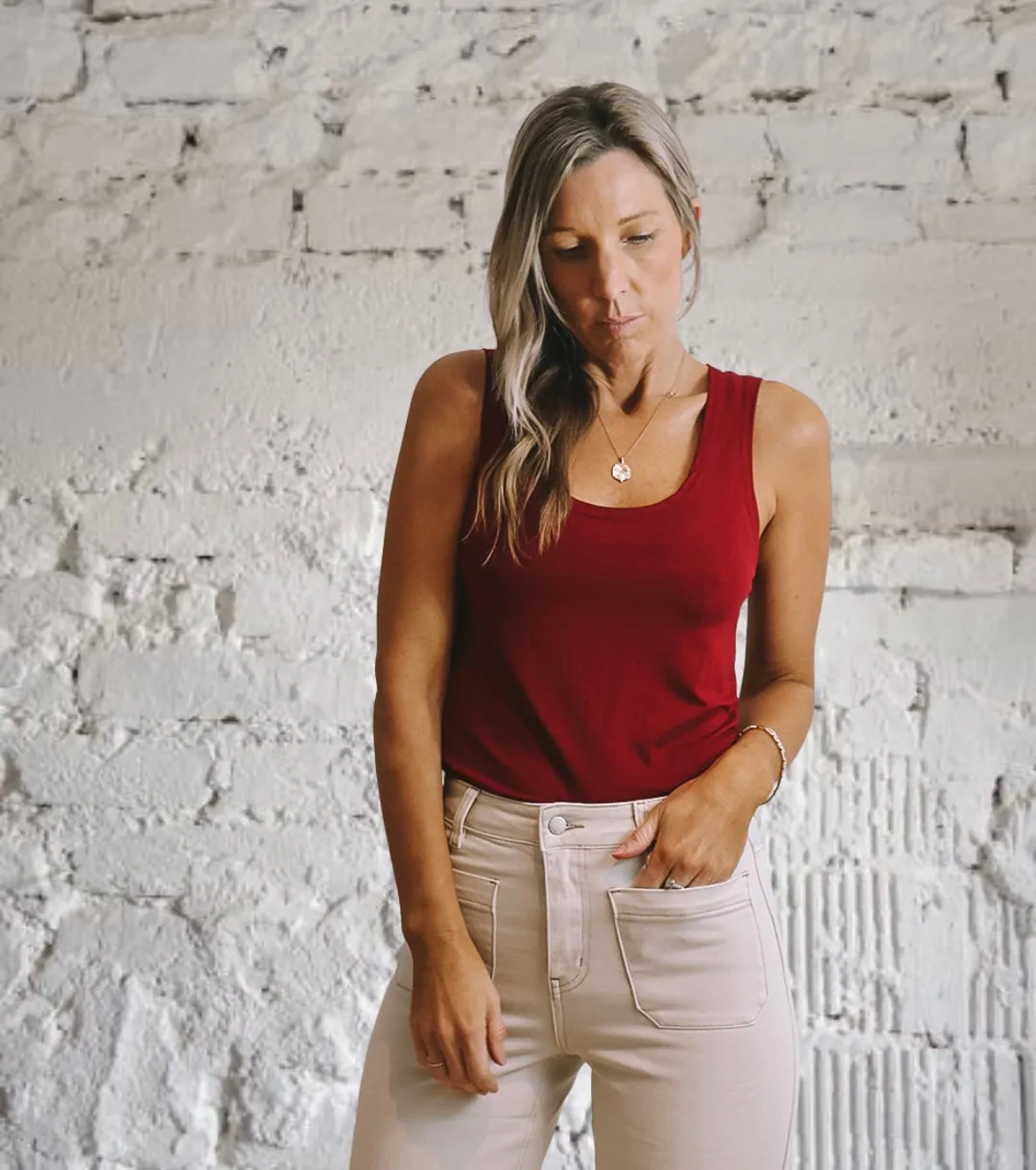 Burgundy Scoop singlet sold by Love Knot War product image thumbnail 5