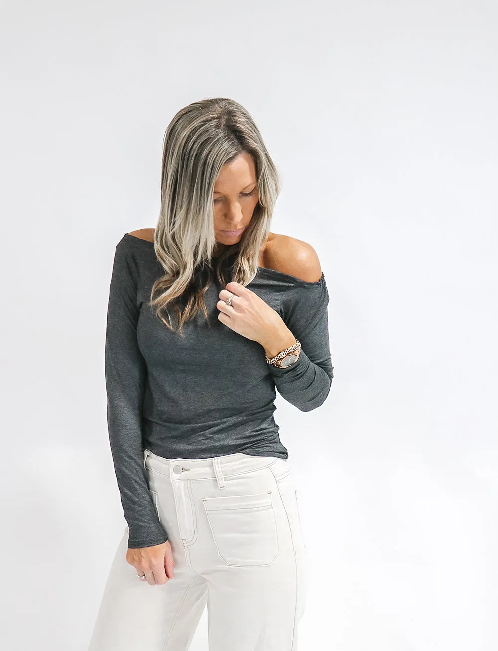 Elodie Top - Charcoal sold by Love Knot War