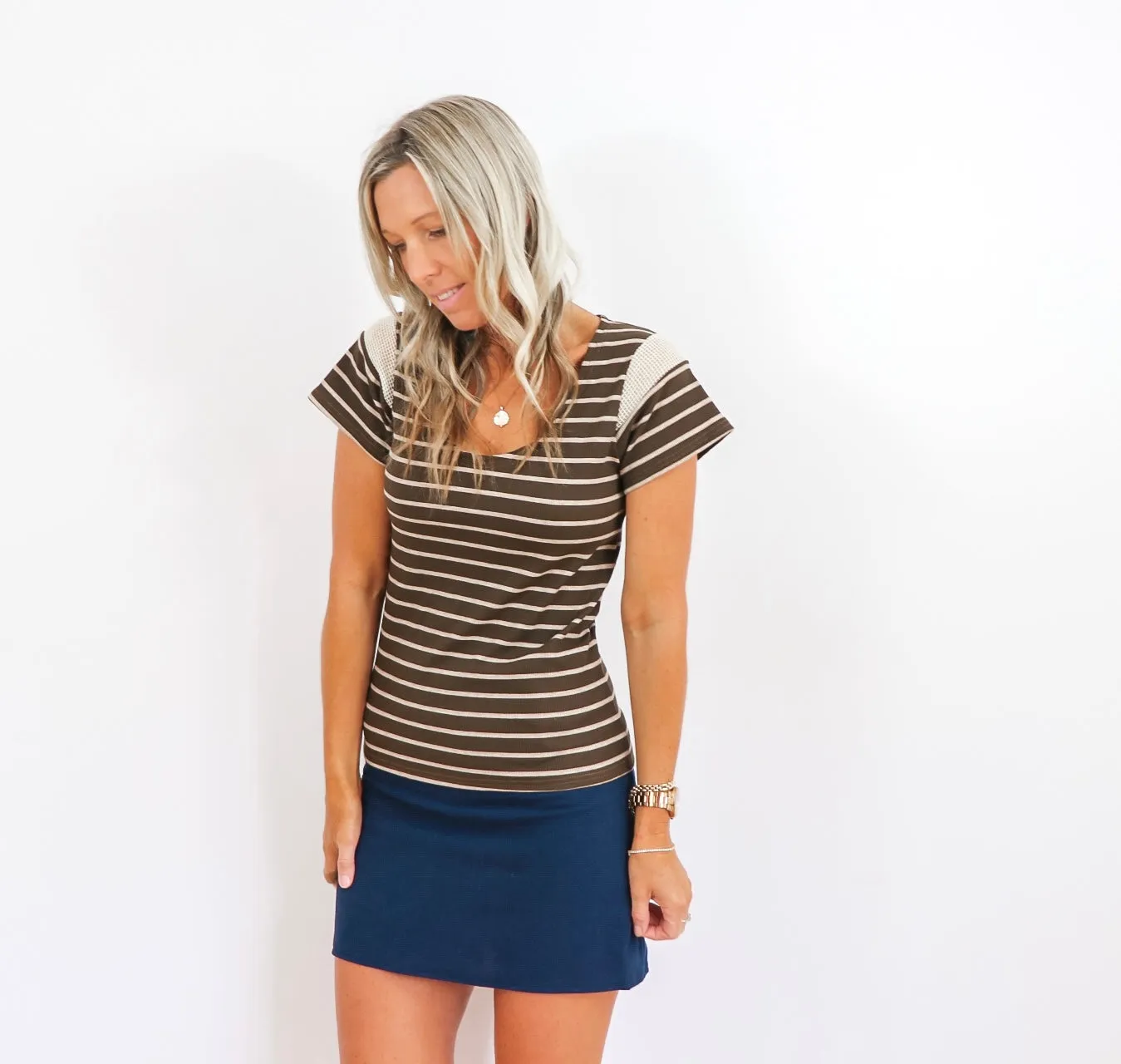 Cocoa Stripe Tee sold by Love Knot War product image thumbnail 3