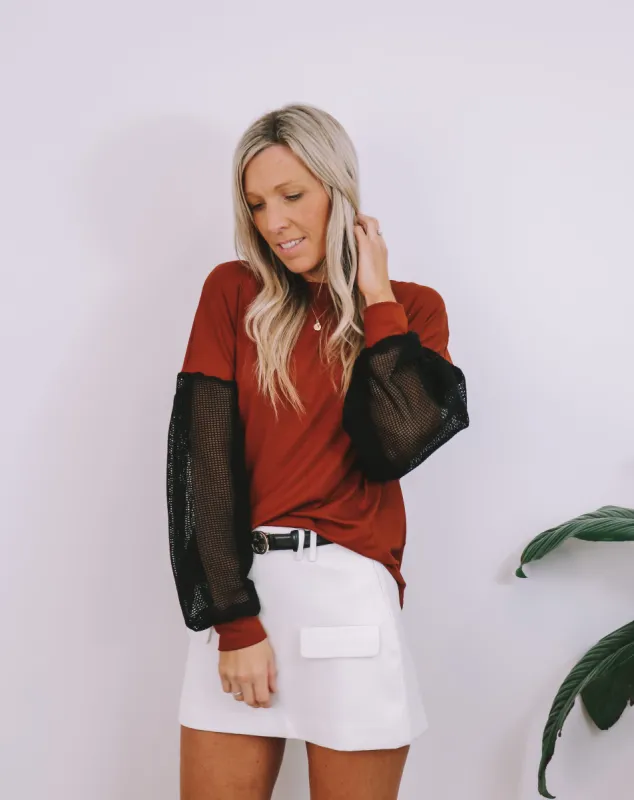 Ember Mesh Top sold by Love Knot War