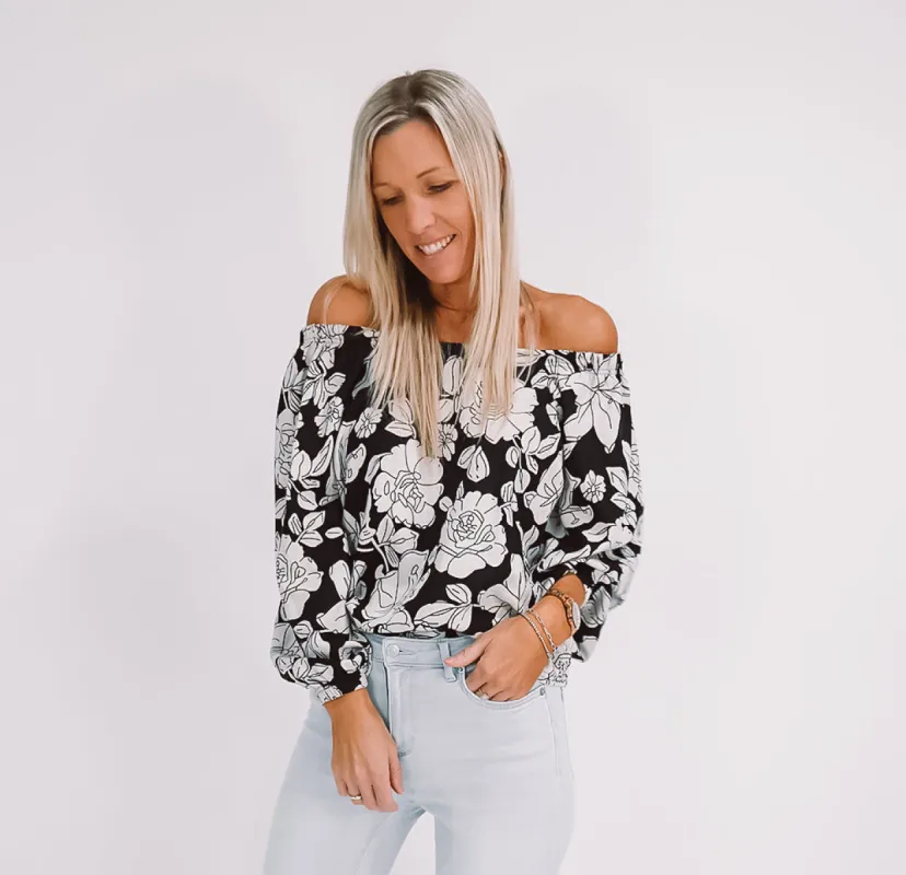 Olivia Floral Off Shoulder Top sold by Love Knot War
