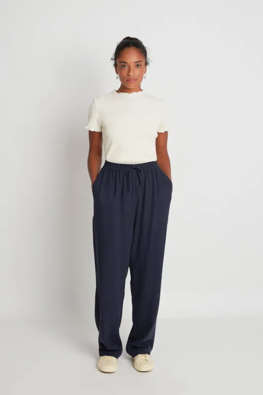 Octavia wide-legged pants - Navy sold by Twenty-Seven Names